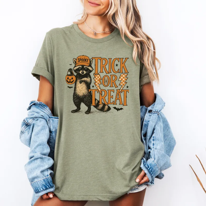 Trick or Treat Raccoon, Cute, Halloween, Spooky, Tshirt sold by Refinery Number One
