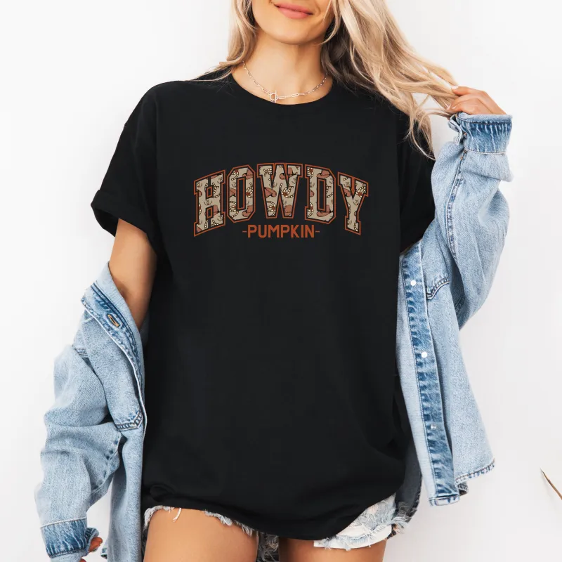 Howdy Pumpkin, Varsity, Collegiate, Fall, Autumn, Tshirt sold by Refinery Number One