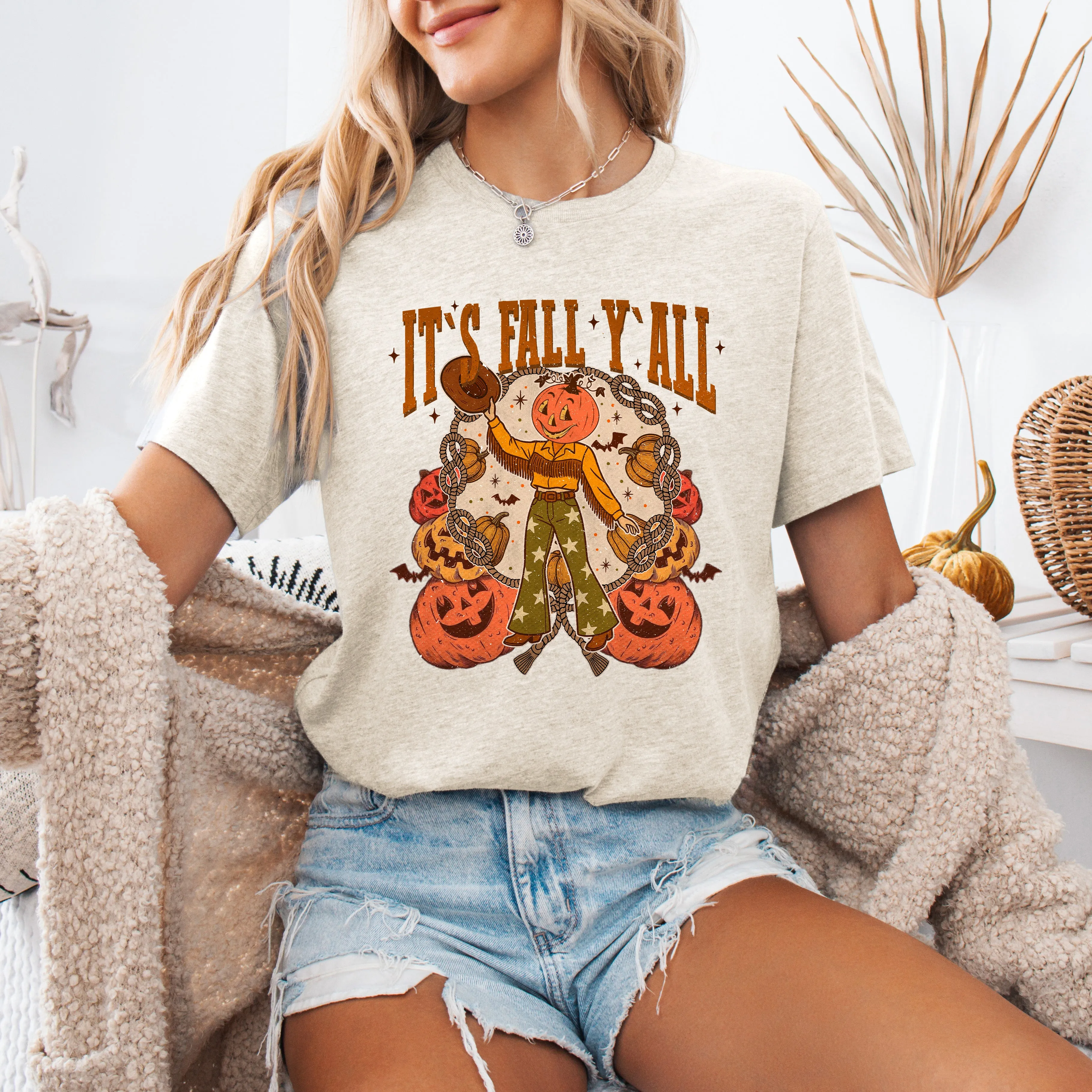 It's Fall Y'all, Cute, Jack O Lantern, Halloween, Autumn, Tshirt sold by Refinery Number One product image thumbnail 2