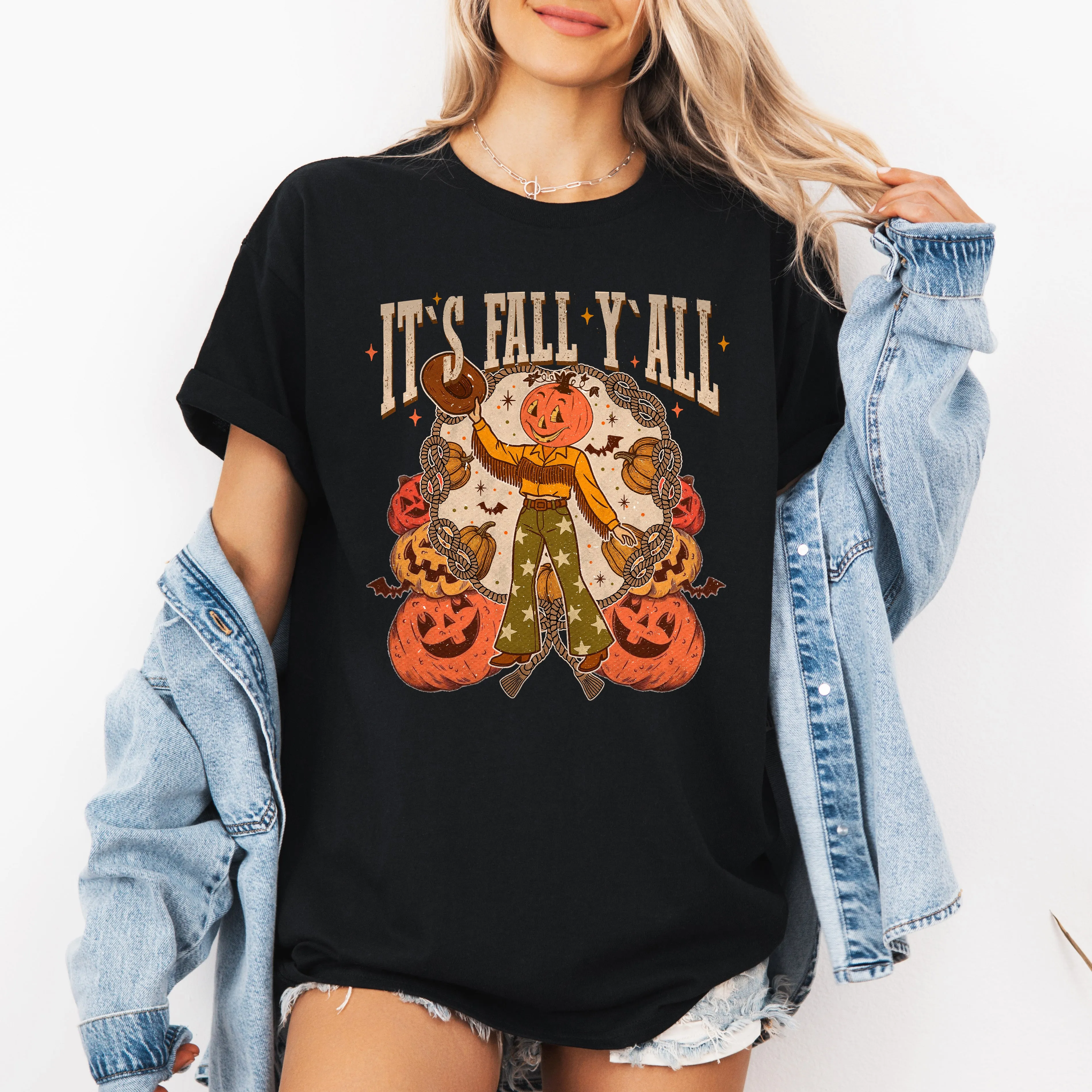 It's Fall Y'all, Cute, Jack O Lantern, Halloween, Autumn, Tshirt sold by Refinery Number One product image thumbnail 3