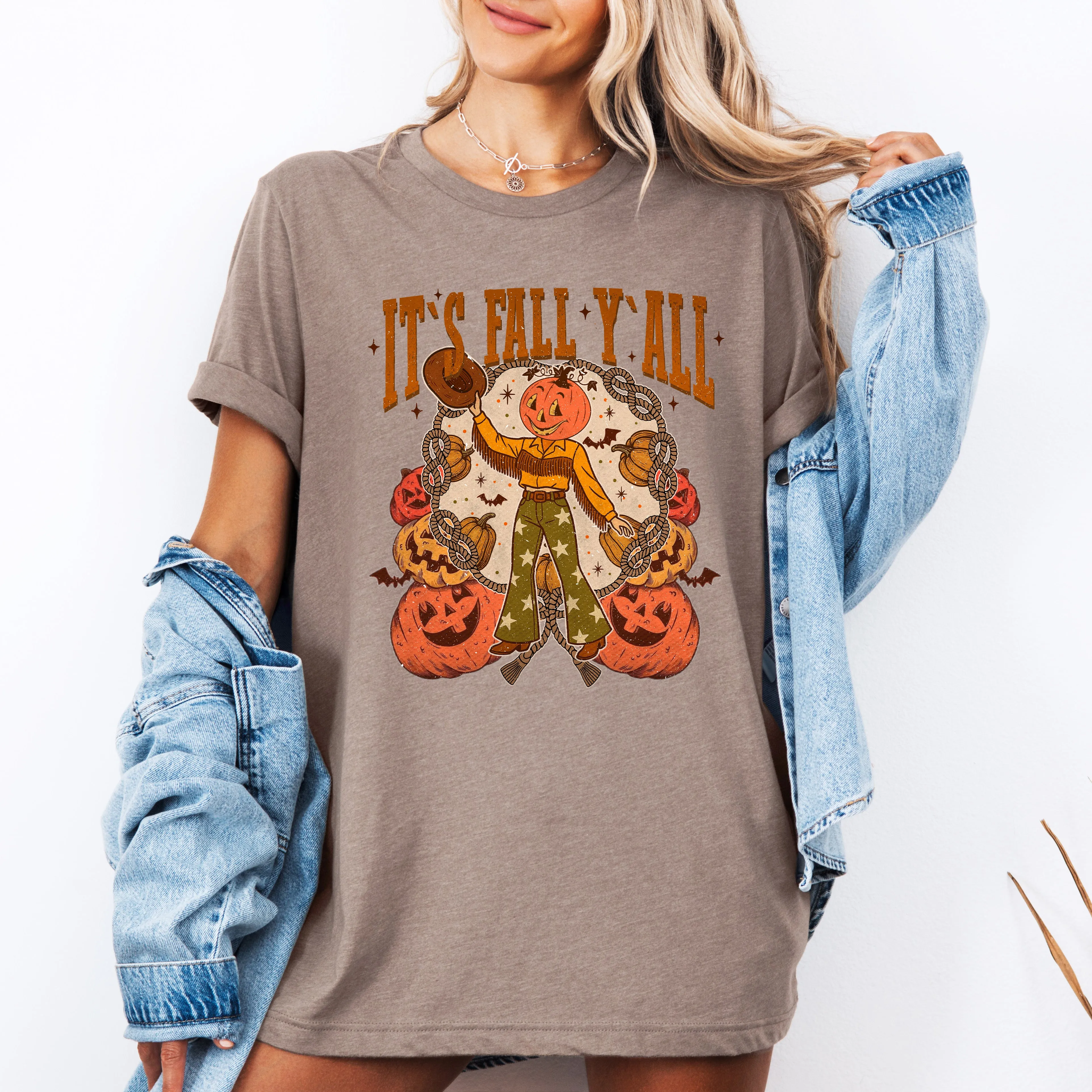It's Fall Y'all, Cute, Jack O Lantern, Halloween, Autumn, Tshirt sold by Refinery Number One product image thumbnail 4