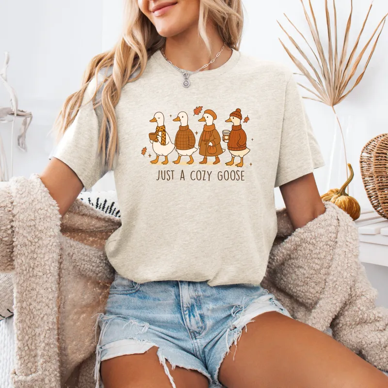 Just A Cozy Goose, Cute, Autumn, Fall, Pumpkin Spice, Tshirt made by Refinery Number One