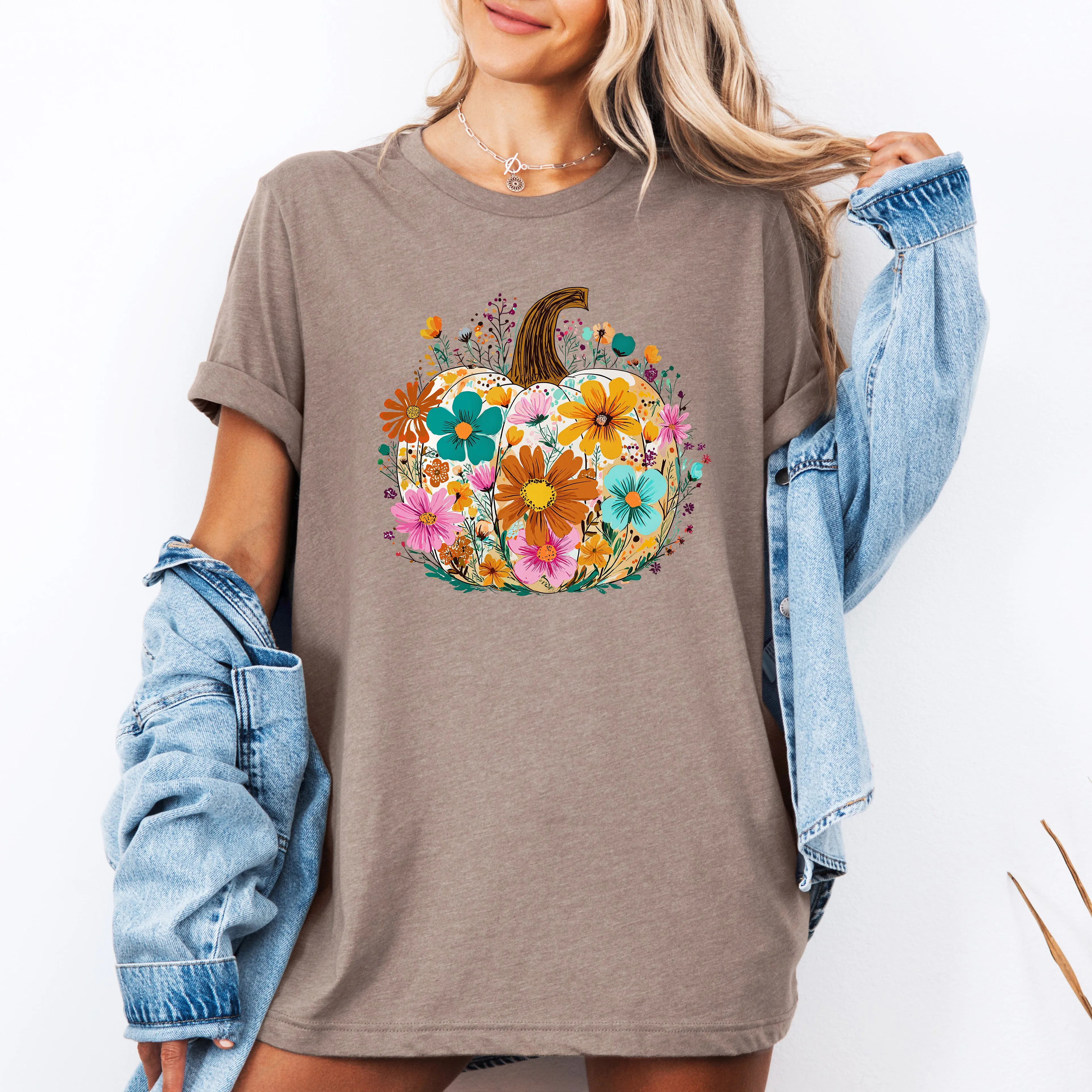 Pumpkin Floral, Halloween, Fall, Autumn, Tshirt sold by Refinery Number One product image thumbnail 4