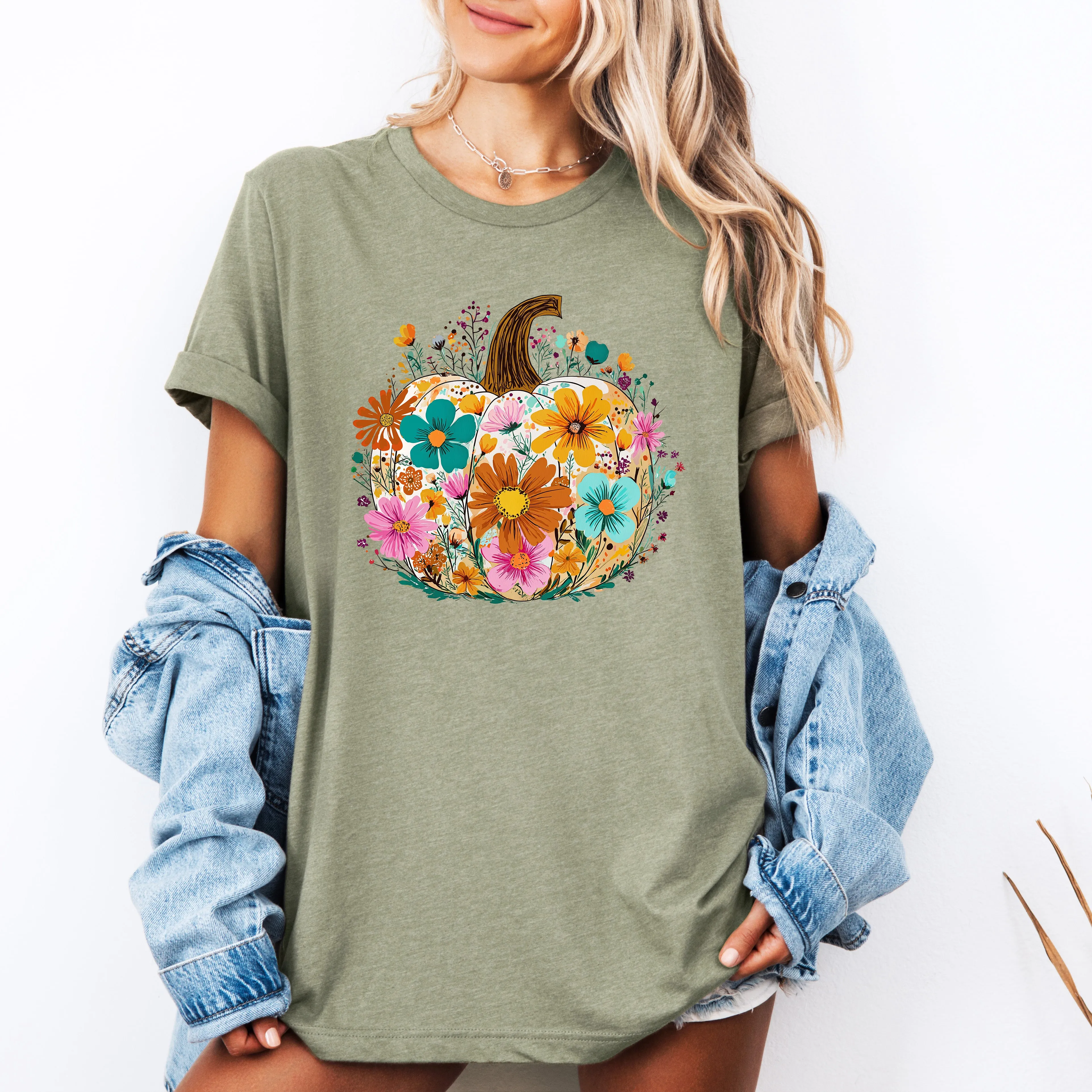 Pumpkin Floral, Halloween, Fall, Autumn, Tshirt sold by Refinery Number One product image thumbnail 2
