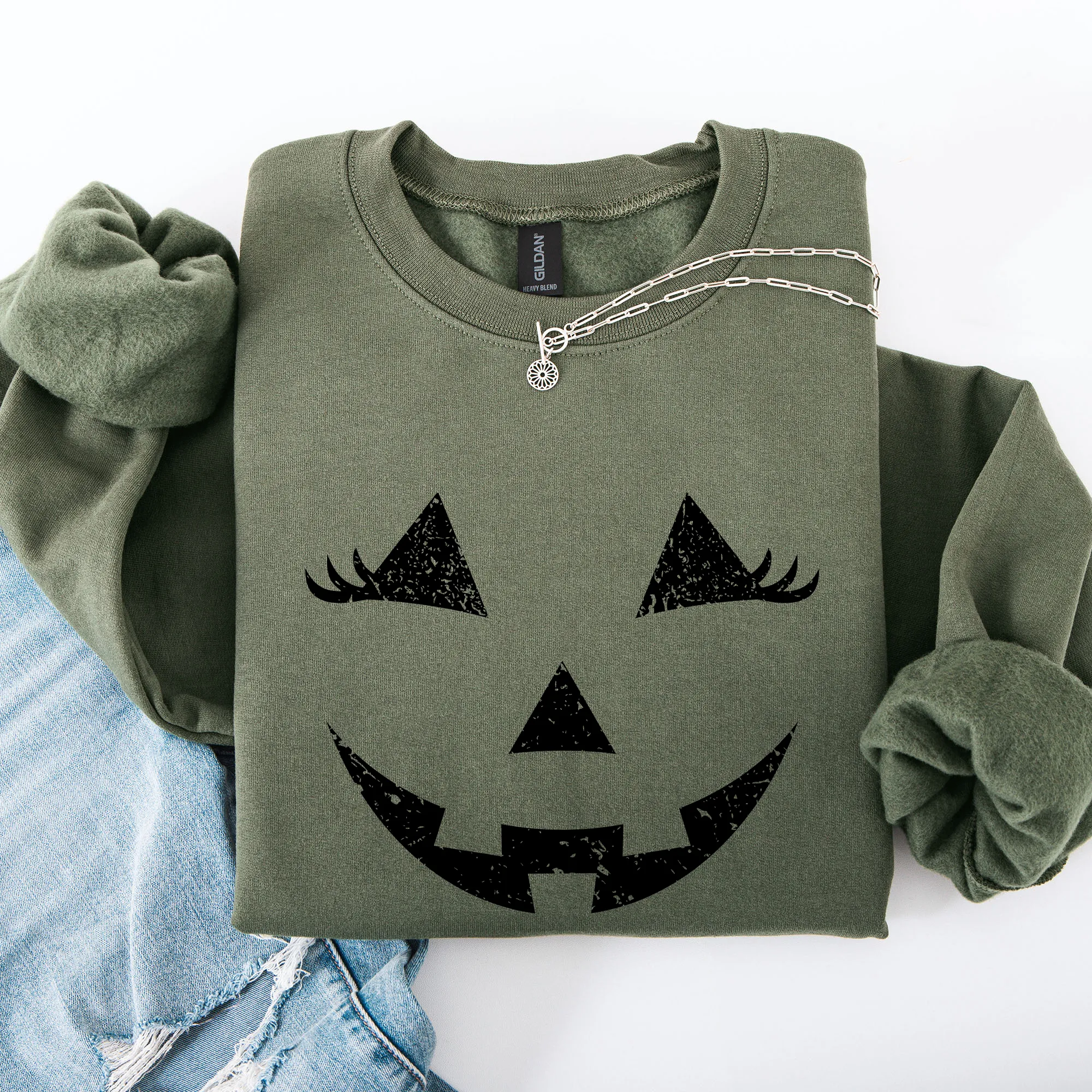 Cute Jack o Lantern, Halloween Sweatshirt sold by Refinery Number One product image thumbnail 5