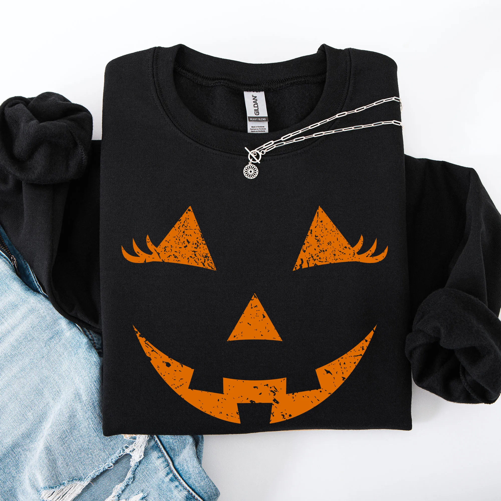 Cute Jack o Lantern, Halloween Sweatshirt sold by Refinery Number One product image thumbnail 2