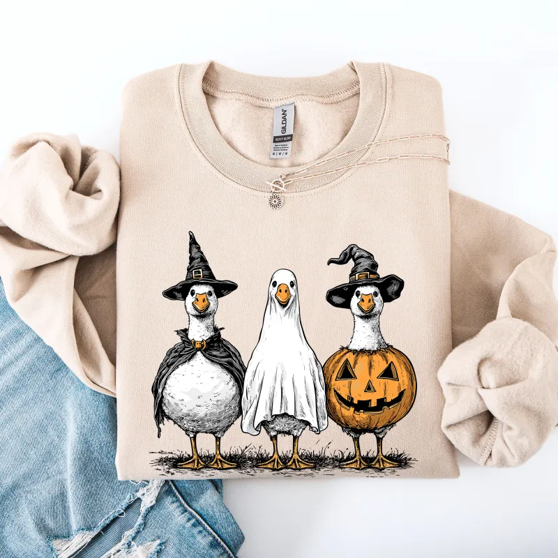 Cute Halloween Geese, Funny, Cute Sweatshirt sold by Refinery Number One