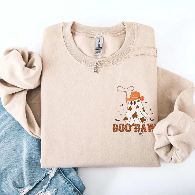 Boo Haw, Cowboy, Western, Country, Halloween, Pocket Sweatshirt sold by Refinery Number One
