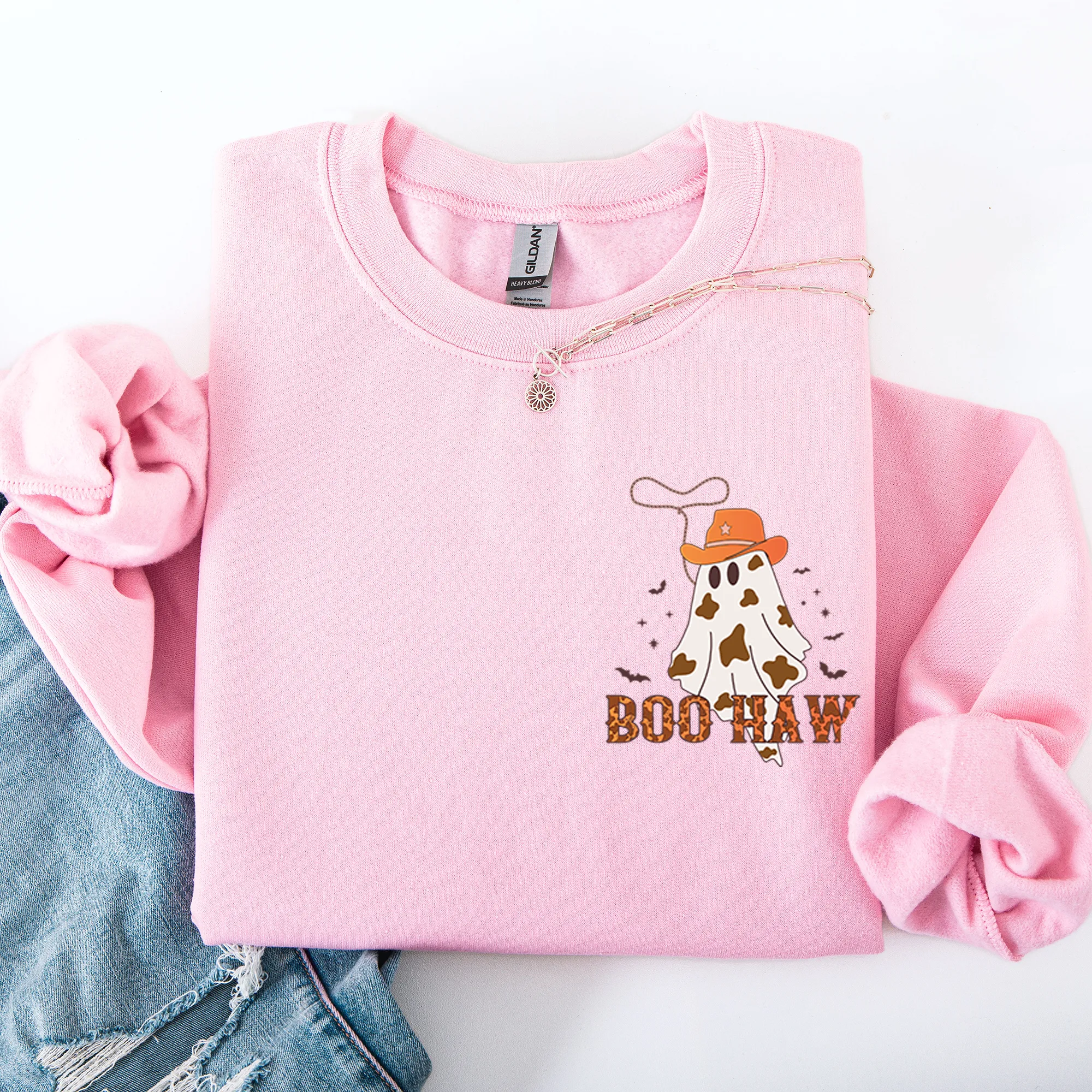 Boo Haw, Cowboy, Western, Country, Halloween, Pocket Sweatshirt sold by Refinery Number One product image thumbnail 2