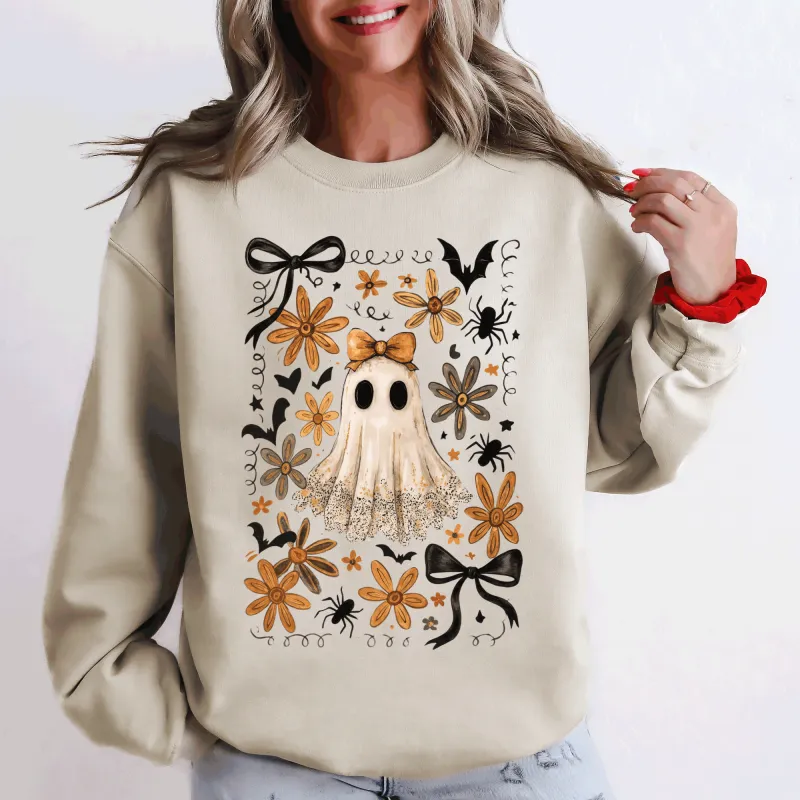 Beautiful Halloween, Bows, Bats, Flowers Sweatshirt sold by Refinery Number One