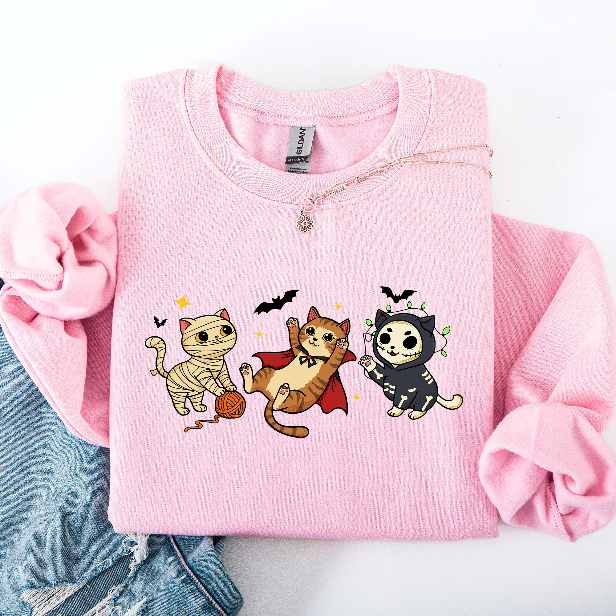 Adorable Halloween Cats, Cute, Fall, Autumn, Costume Sweatshirt sold by Refinery Number One product image thumbnail 4