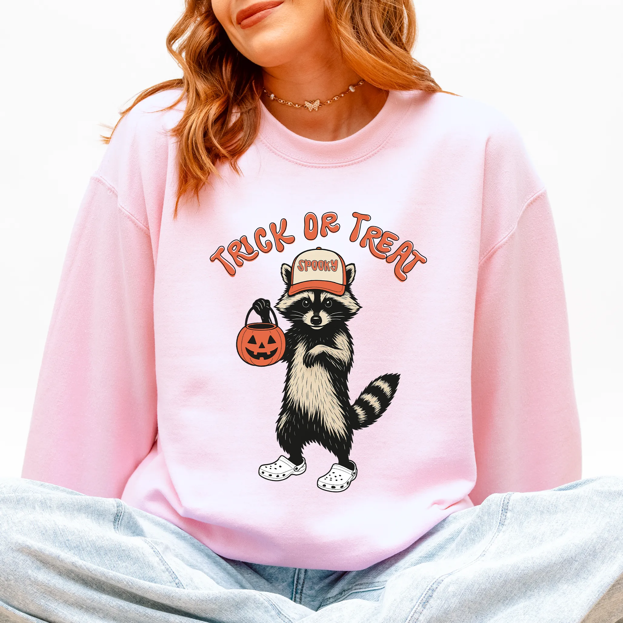 Raccoon, Trick or Treat, Cute, Halloween, Spooky Sweatshirt sold by Refinery Number One product image thumbnail 4