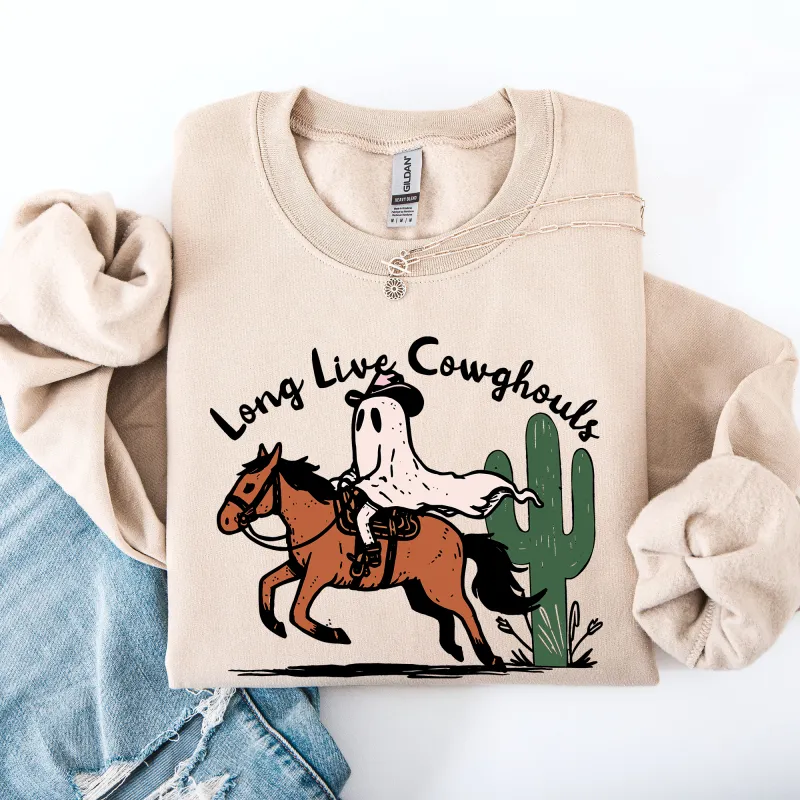 Long Live Cowghouls, Cowgirls, Cute, Western, Halloween Sweatshirt sold by Refinery Number One