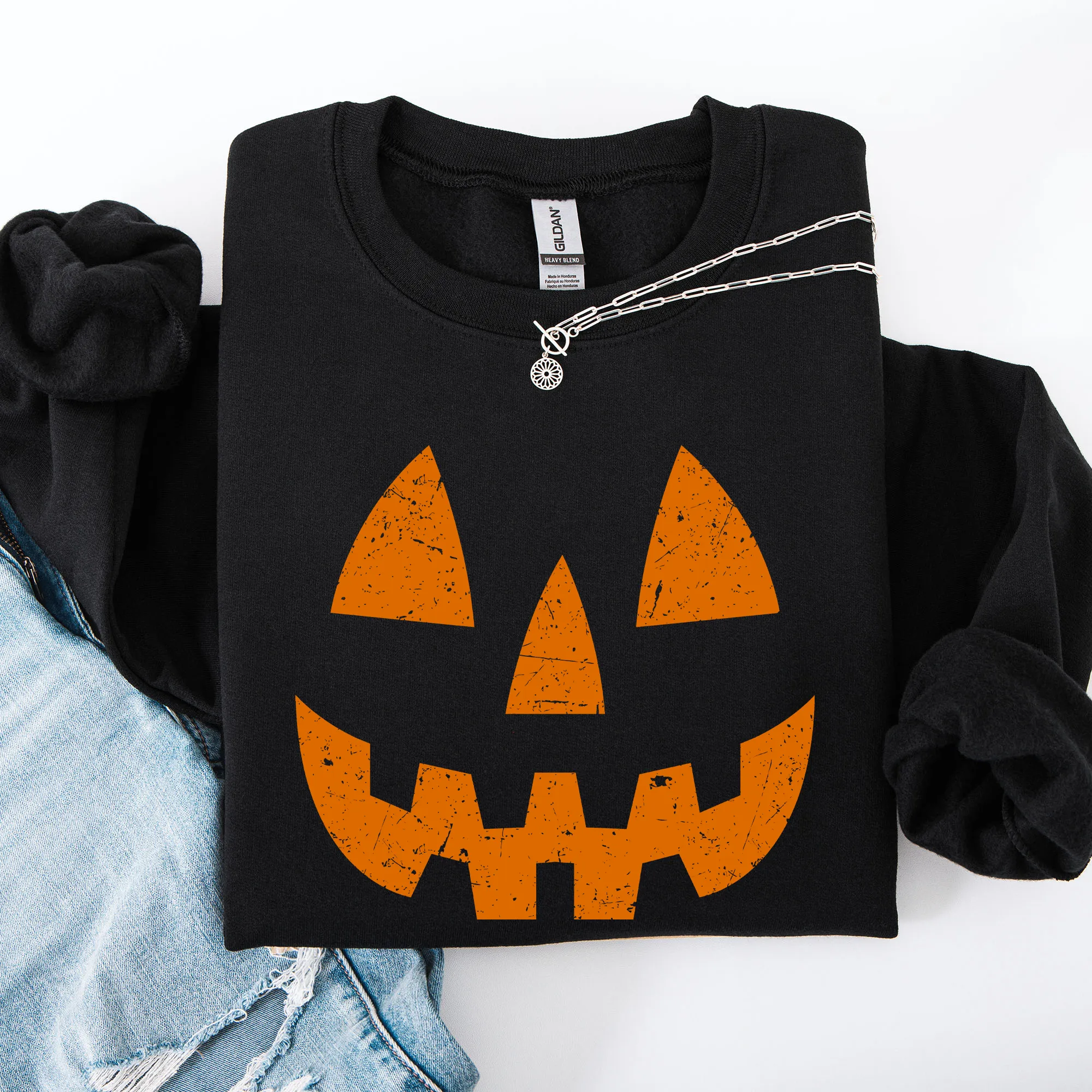 Jack o Lantern, Cute, Halloween Sweatshirt sold by Refinery Number One product image thumbnail 4