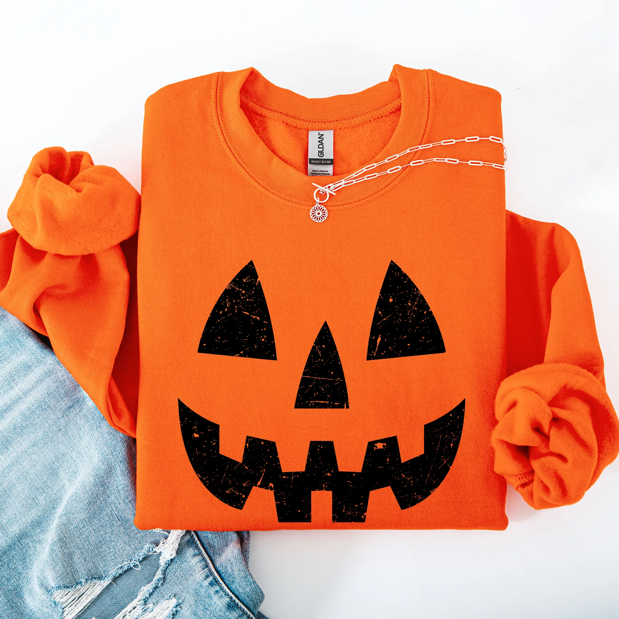 Jack o Lantern, Cute, Halloween Sweatshirt sold by Refinery Number One product image thumbnail 2