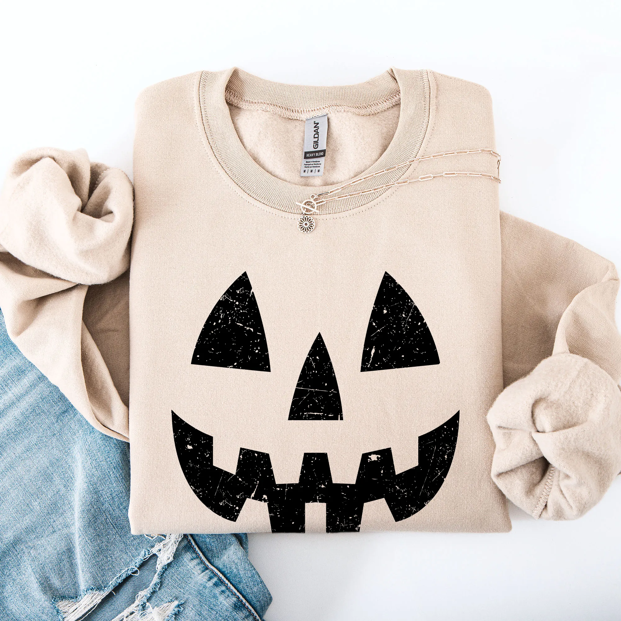 Jack o Lantern, Cute, Halloween Sweatshirt sold by Refinery Number One product image thumbnail 5
