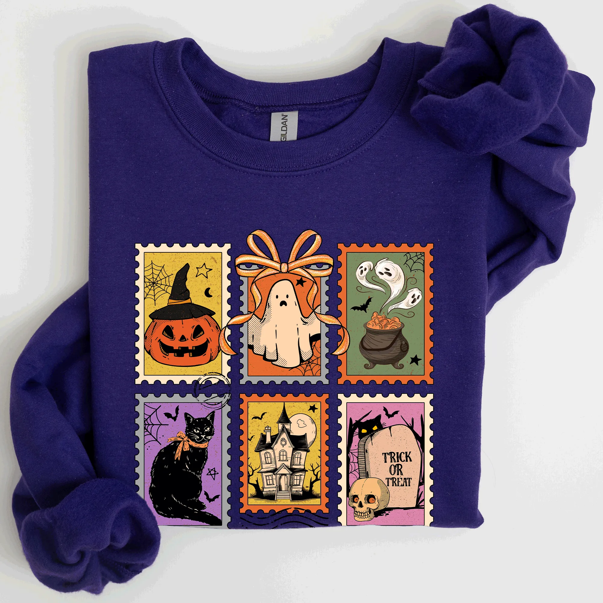 Halloween, Ghost, Black Cat, Pumpkin, Witch, Classic Sweatshirt sold by Refinery Number One product image thumbnail 4