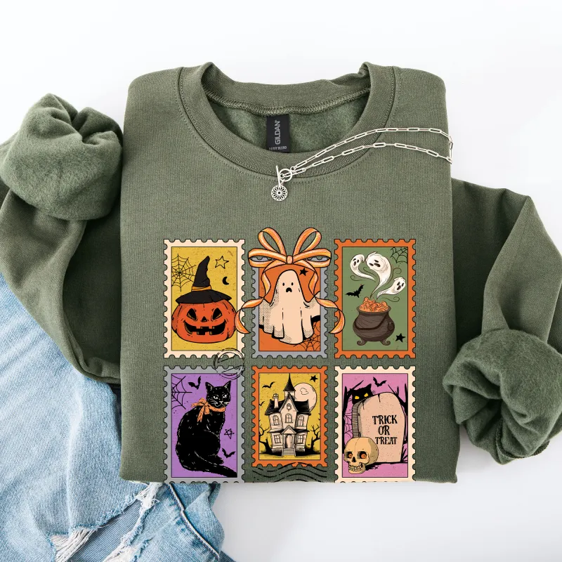 Halloween, Ghost, Black Cat, Pumpkin, Witch, Classic Sweatshirt sold by Refinery Number One