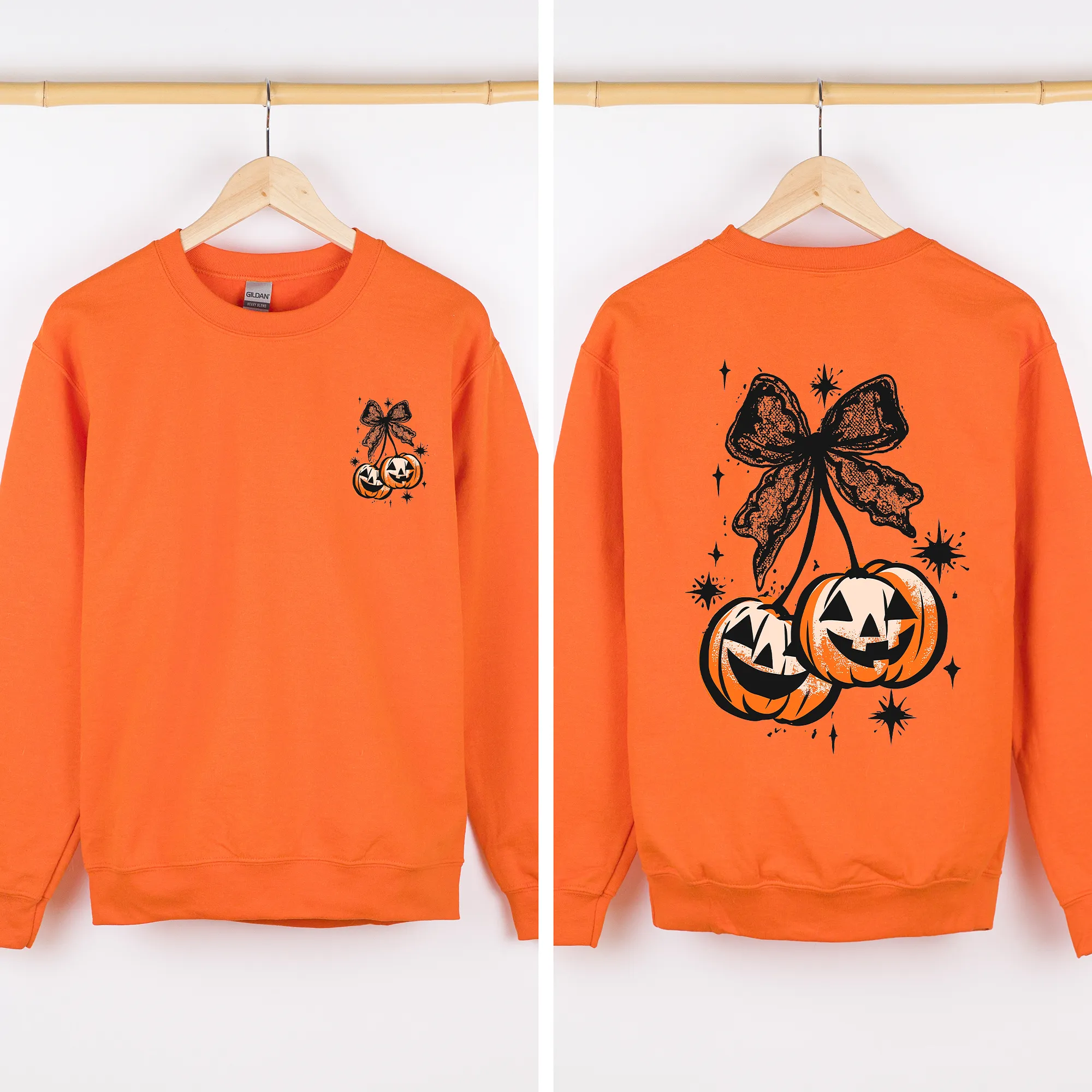 Halloween Cherry Pumpkins, Cute, Front and Back Sweatshirt sold by Refinery Number One product image thumbnail 3