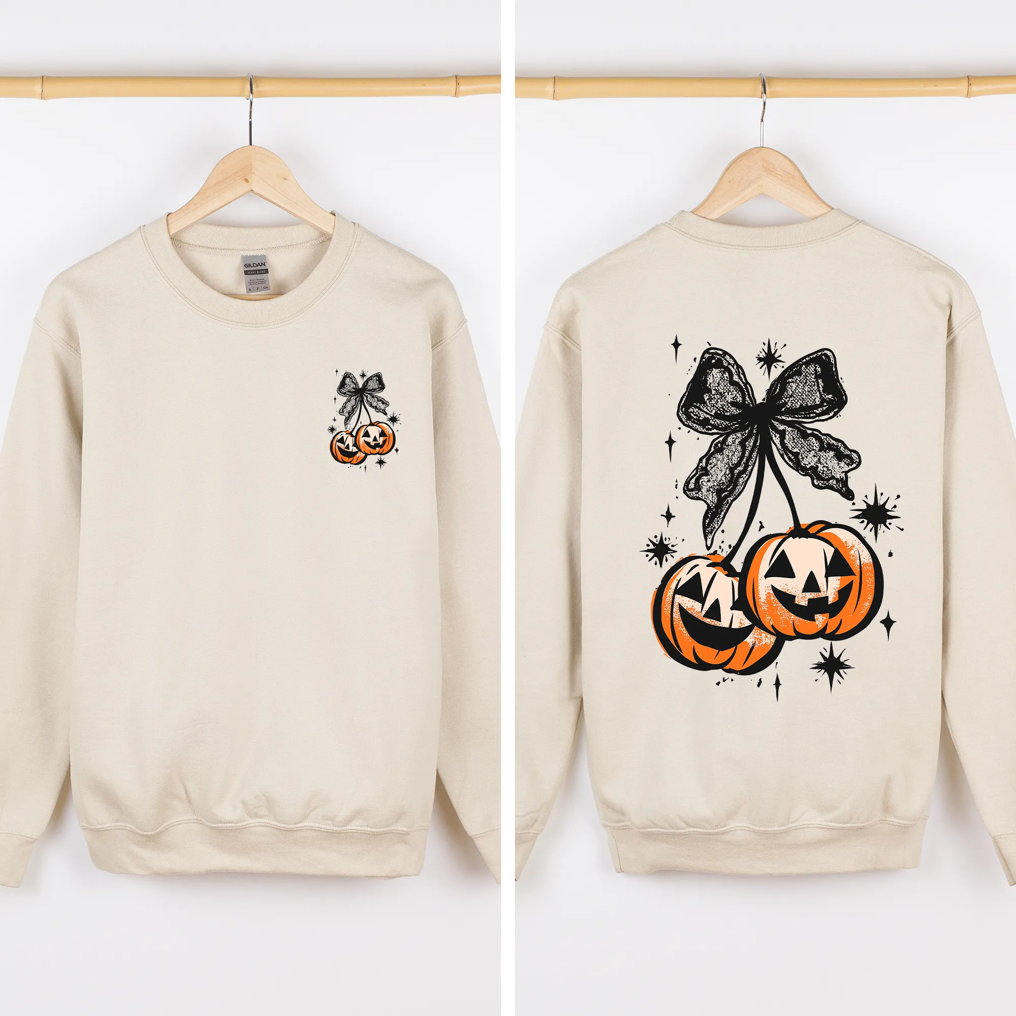 Halloween Cherry Pumpkins, Cute, Front and Back Sweatshirt sold by Refinery Number One product image thumbnail 2
