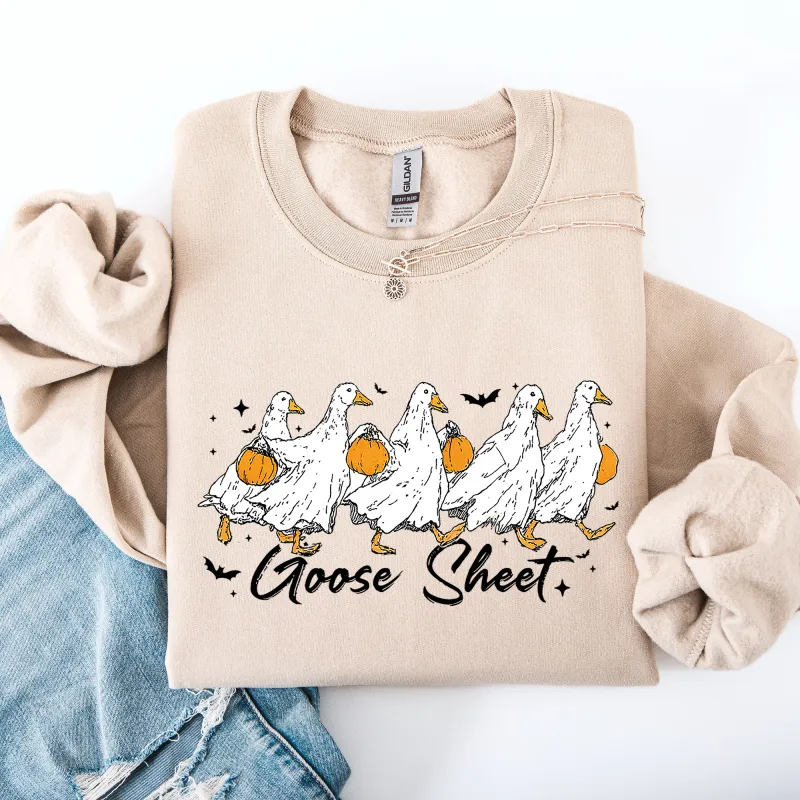 Goose Sheet, Cute, Halloween, Trick or Treat Sweatshirt sold by Refinery Number One