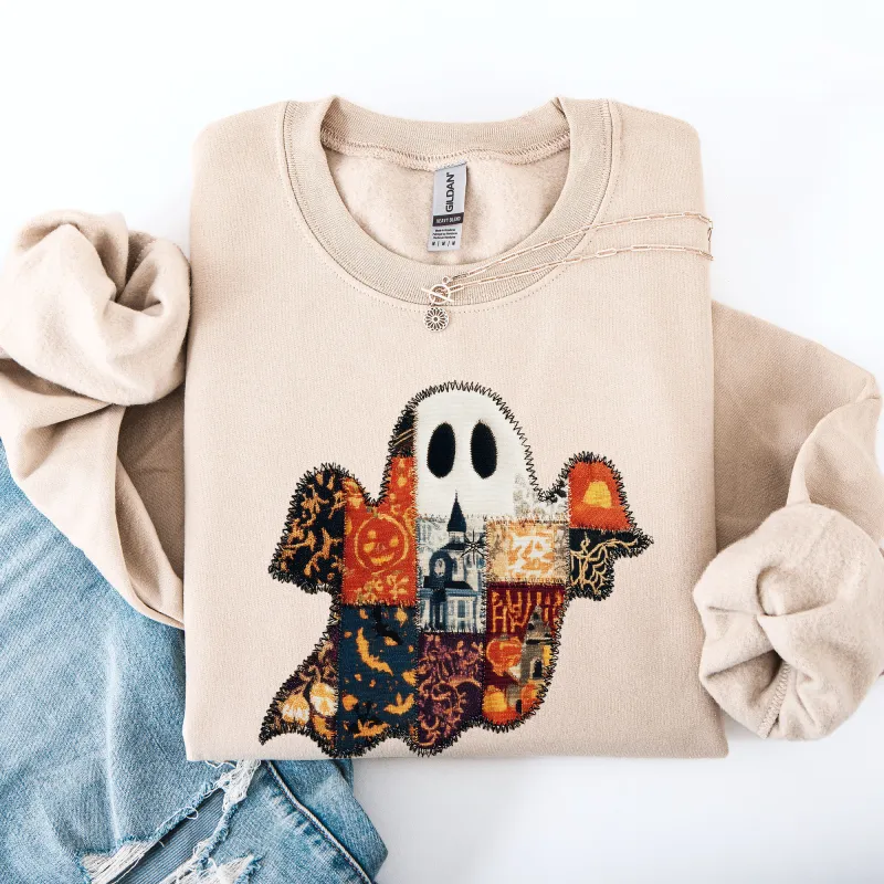 Ghost, Faux Quilt, Classic, Cute, Trad, Halloween, Fall, Autumn Sweatshirt sold by Refinery Number One