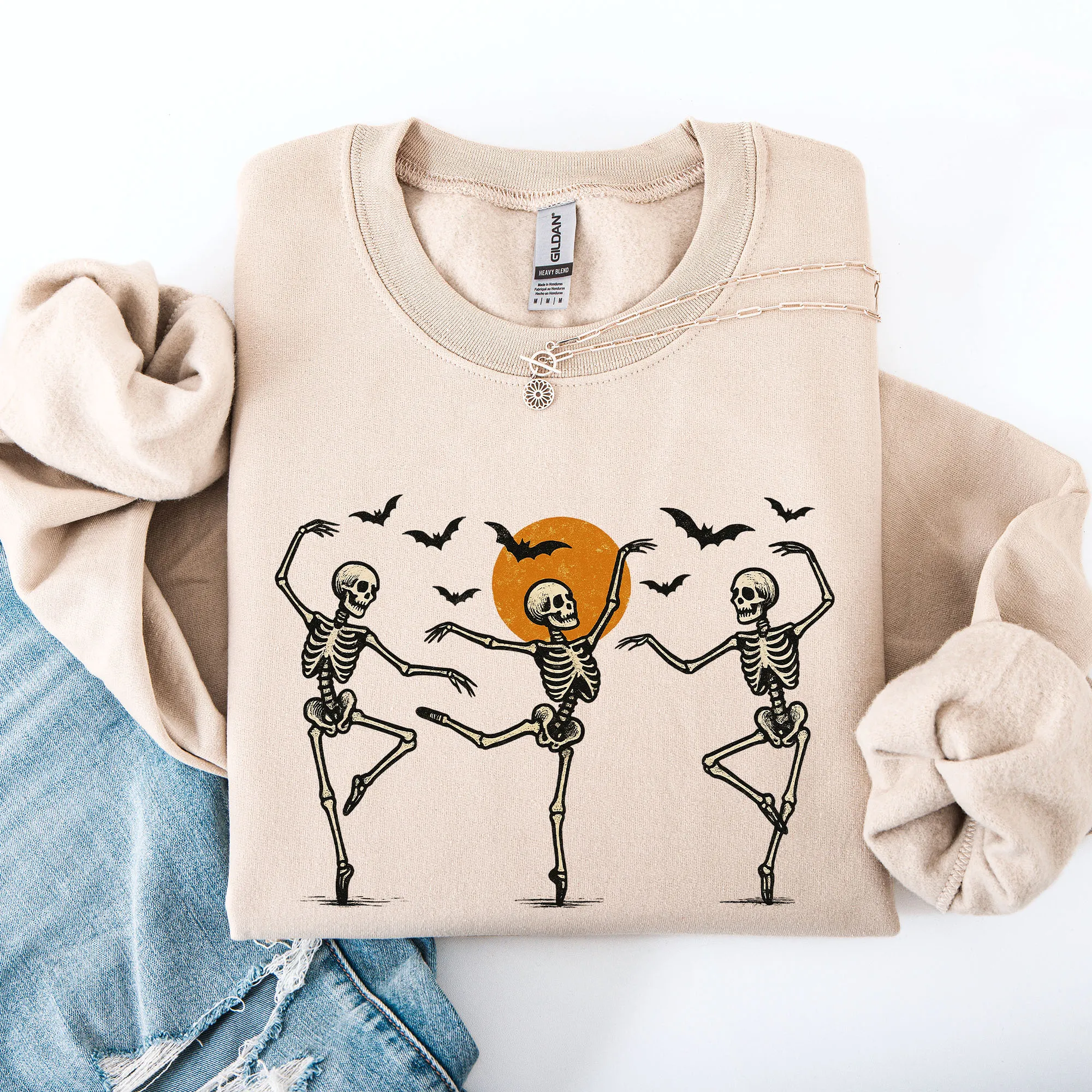 Skeleton Dancers, Halloween, Cute Sweatshirt sold by Refinery Number One product image thumbnail 2