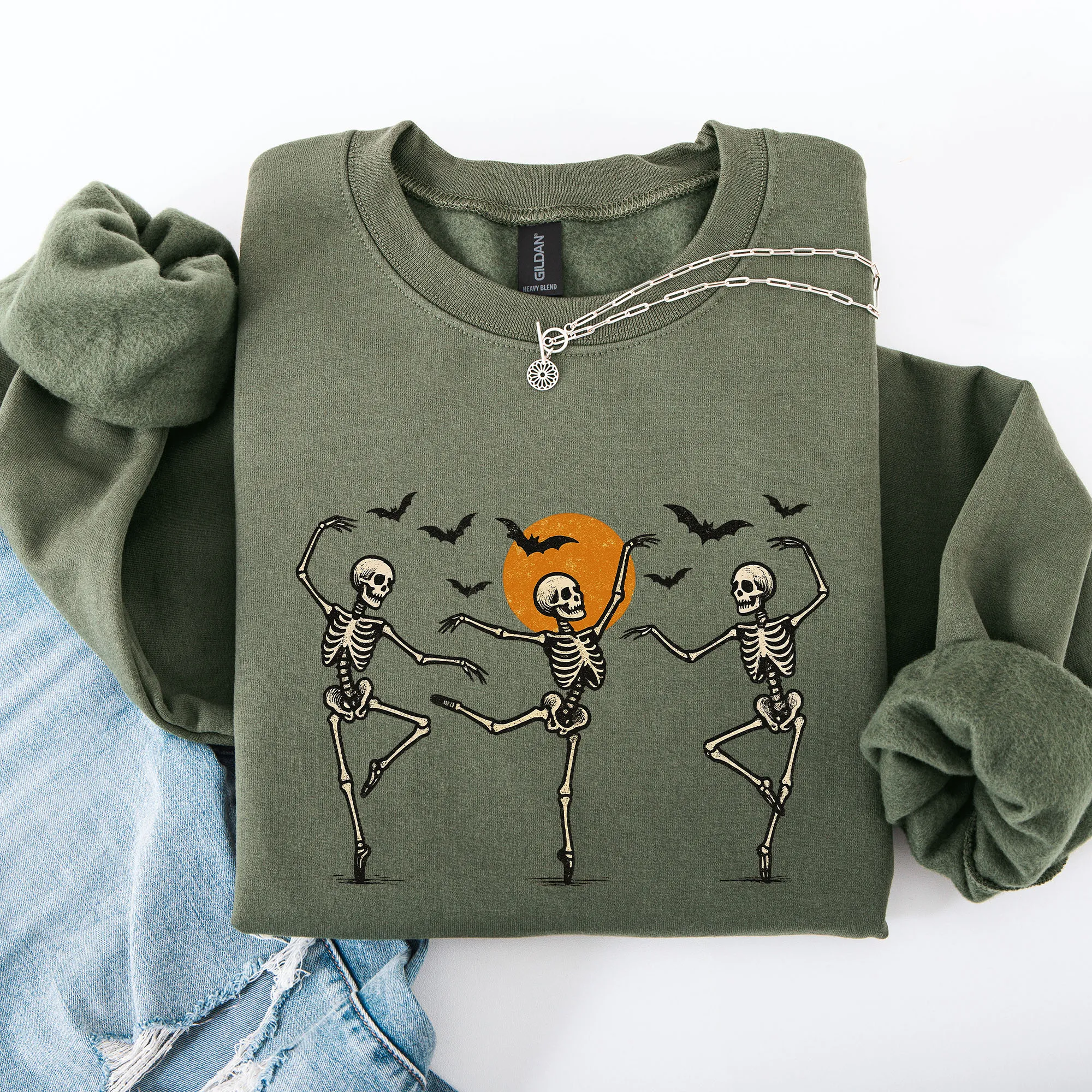Skeleton Dancers, Halloween, Cute Sweatshirt sold by Refinery Number One product image thumbnail 4