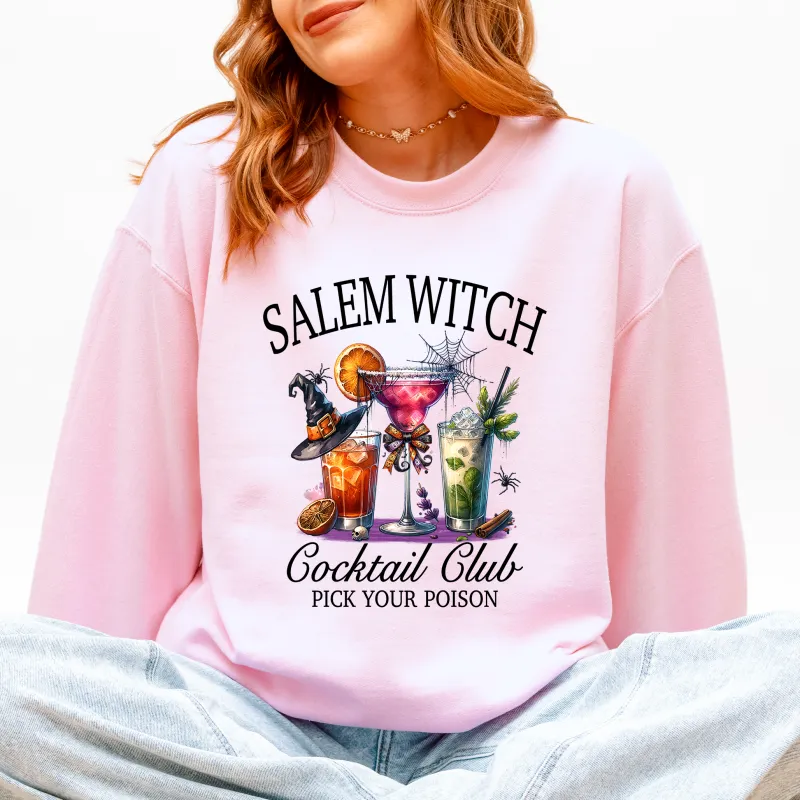 Salem Witch Cocktail Club, Funny, Halloween, Drinks, Party Sweatshirt sold by Refinery Number One