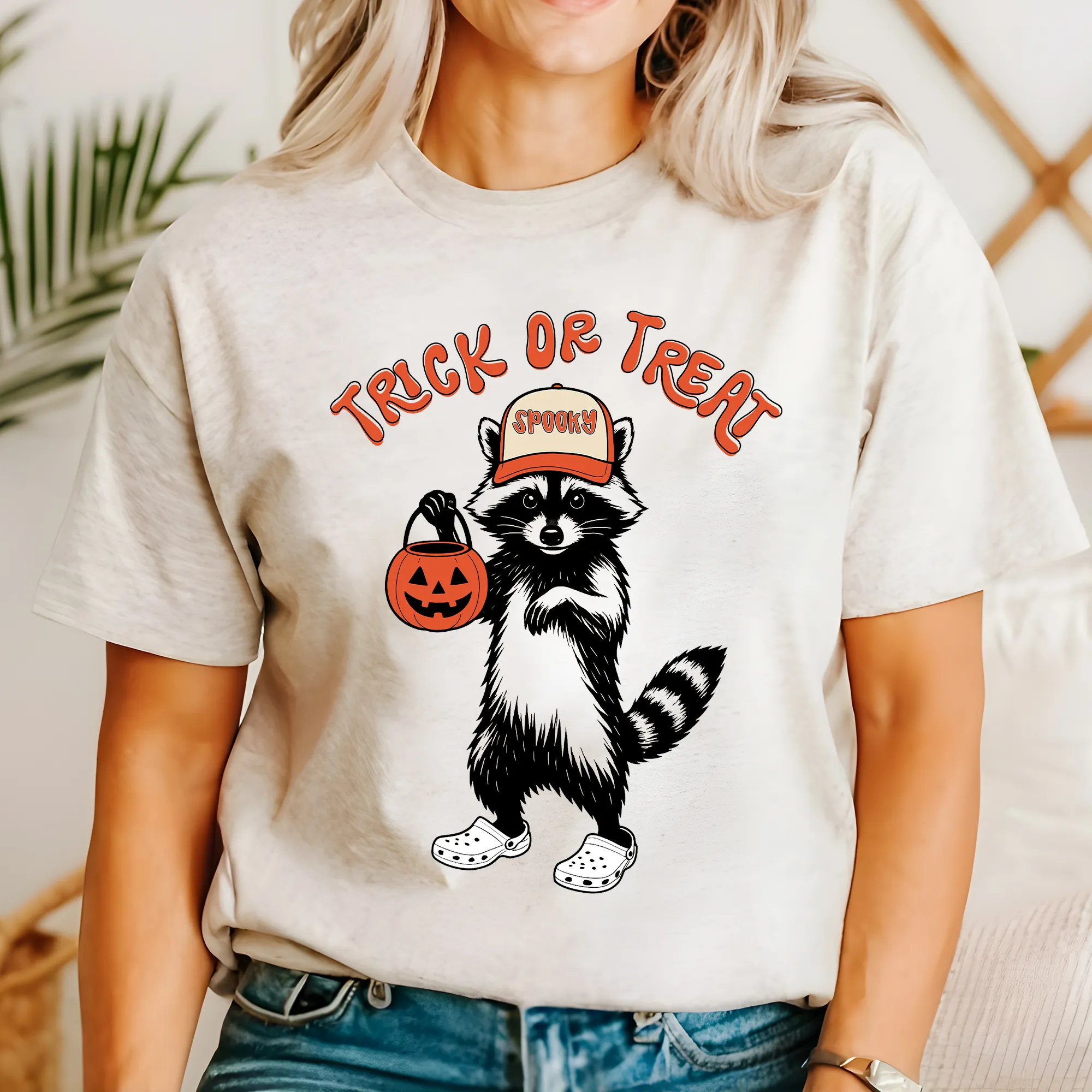 Trick or Treat, Feral Raccoon, Funny, Spooky, Halloween, Trending Graphic Tee, Tshirt sold by Refinery Number One