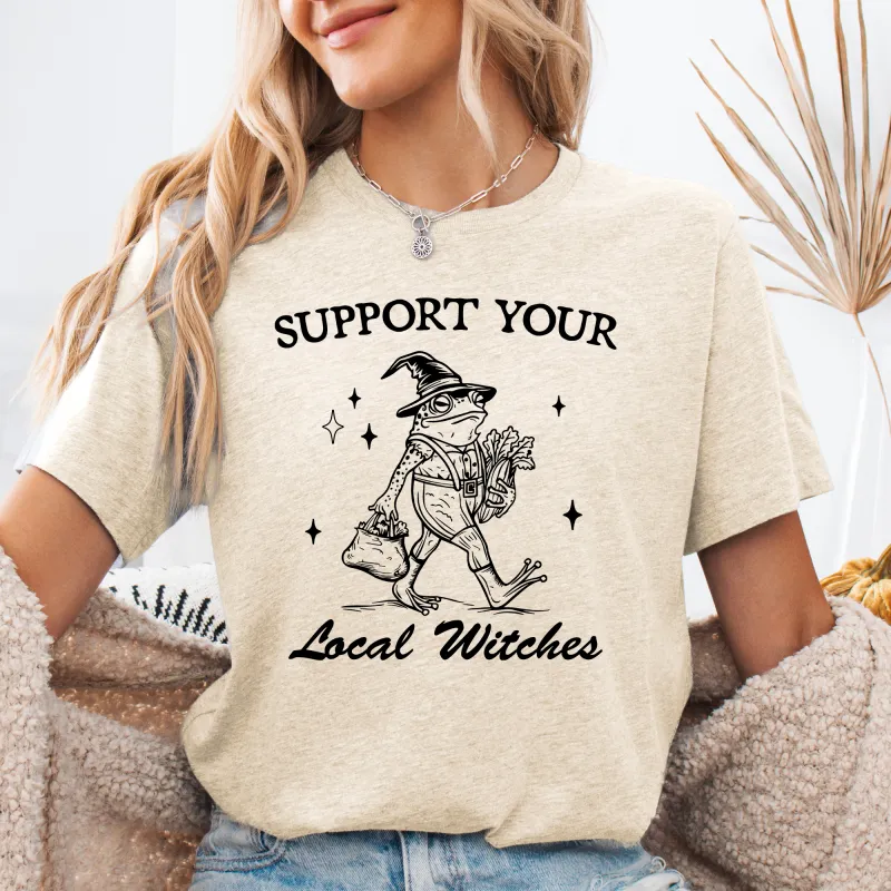 Support Your Local Witches, Frog, Halloween, Witchy, Spooky Tshirt made by Refinery Number One