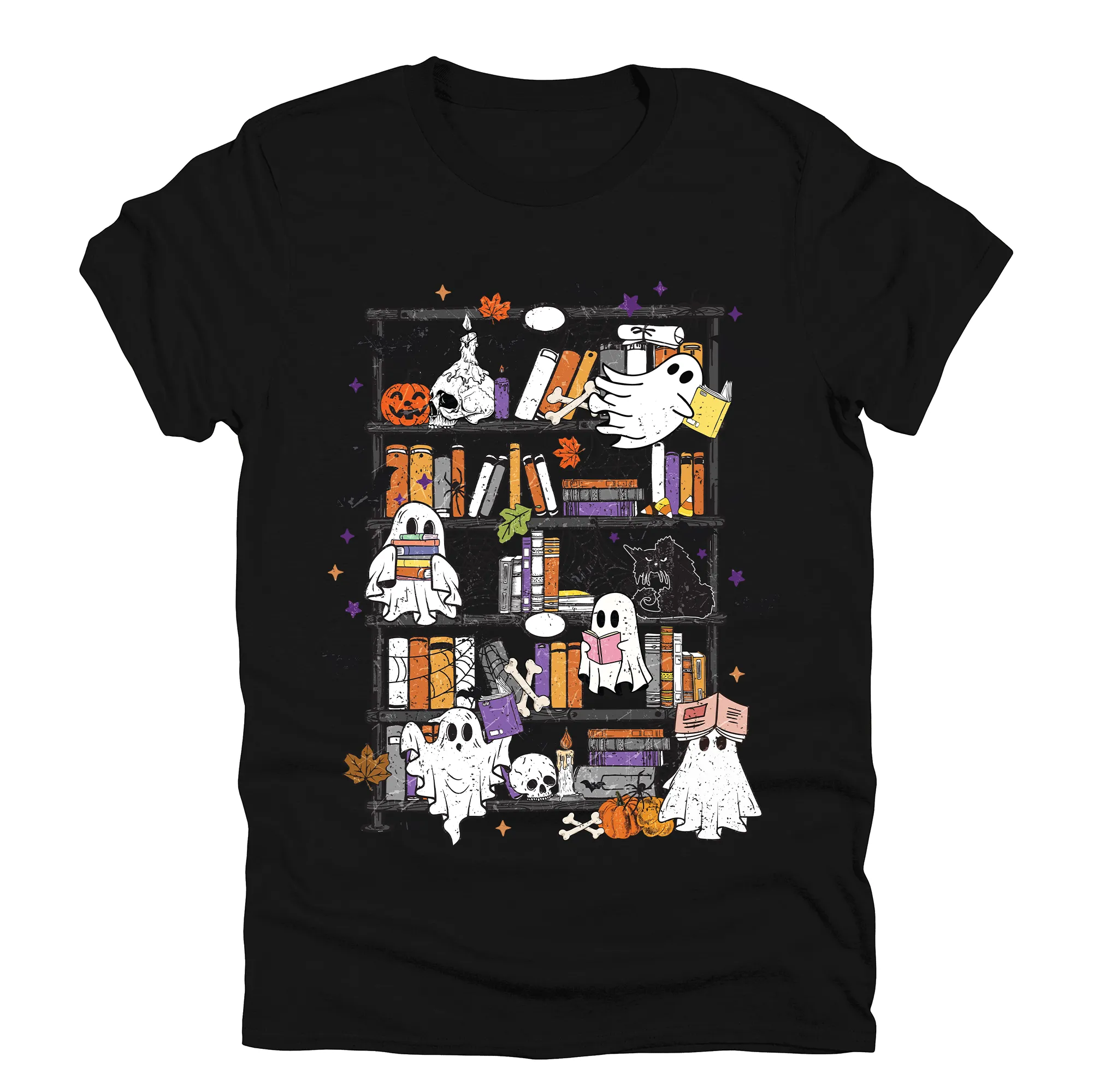 Reading Ghosts Bookish Library Spooky Halloween Classic Edition Book Lover Graphic Tee sold by Refinery Number One product image thumbnail 3
