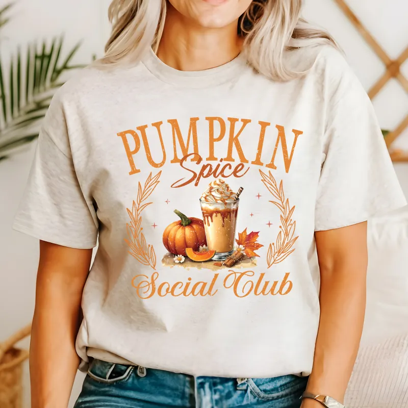 Pumpkin Spice Social Club, Autumn, Fall, Trending Graphic Tee, Tshirt sold by Refinery Number One