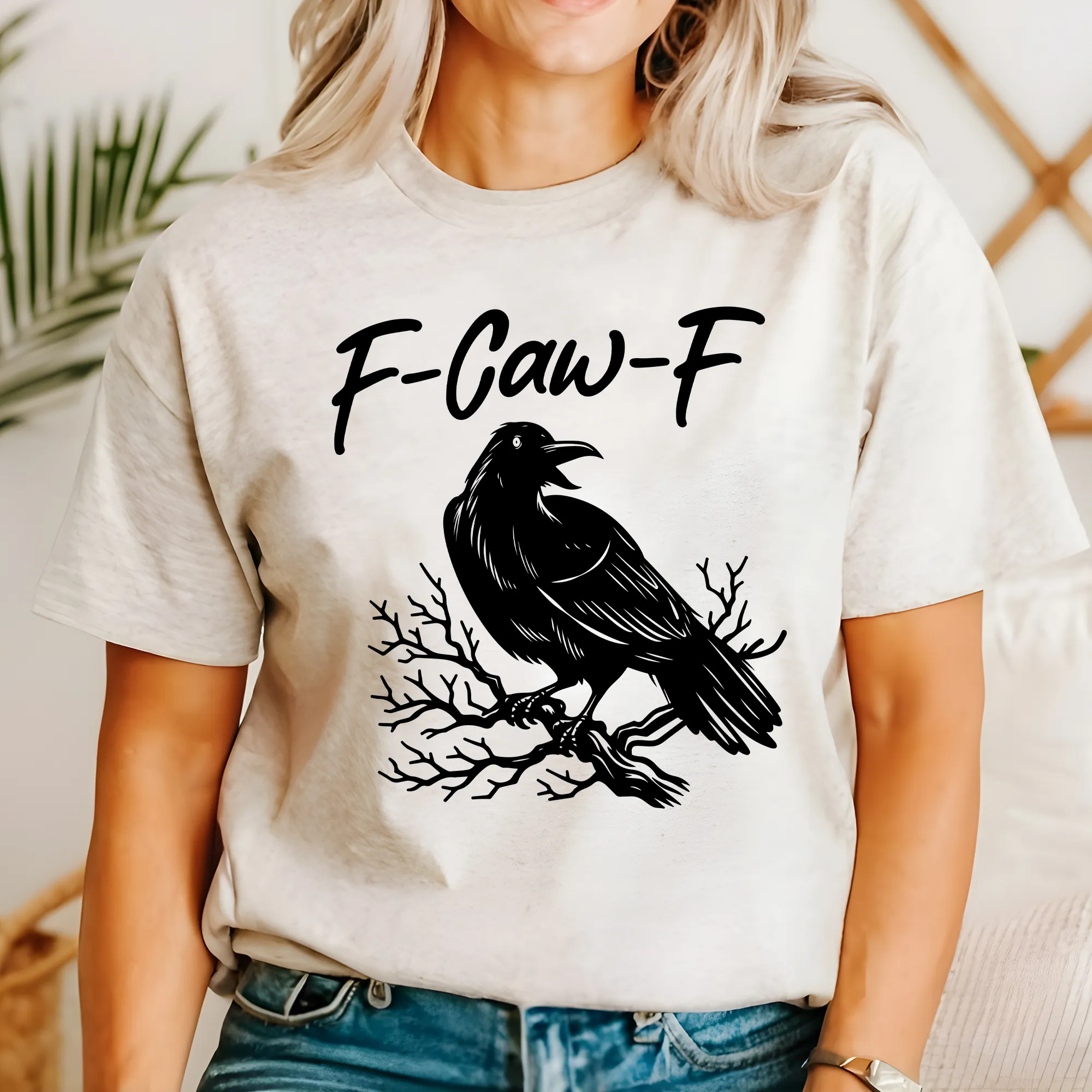 F Caw F, Raven, Crow, Funny, Trending, Vulgar, Crude, Halloween, Goth, Witch, Spooky, Graphic Tee, Tshirt sold by Refinery Number One product image thumbnail 2