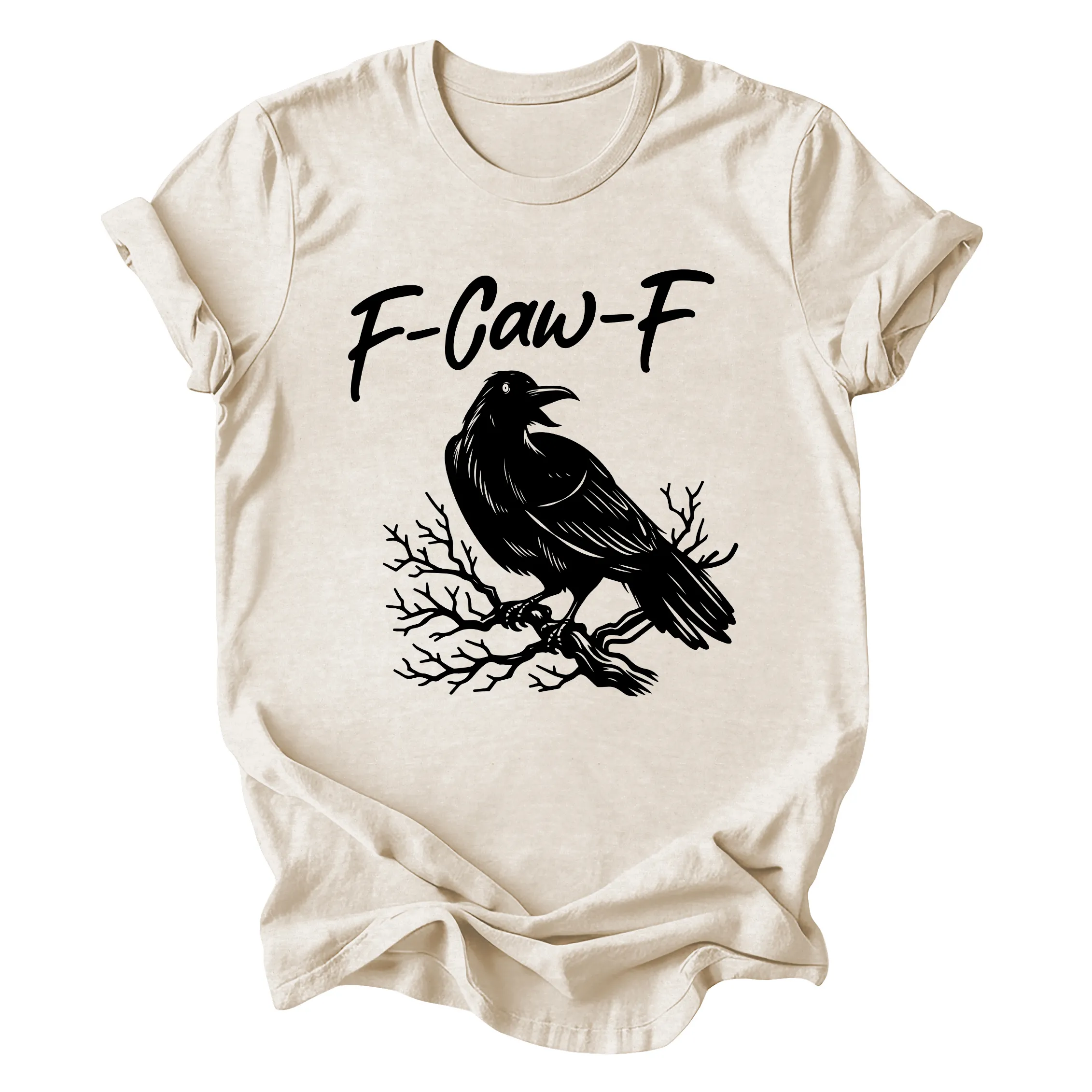 F Caw F, Raven, Crow, Funny, Trending, Vulgar, Crude, Halloween, Goth, Witch, Spooky, Graphic Tee, Tshirt sold by Refinery Number One product image thumbnail 3