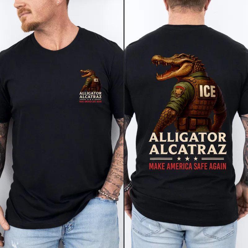 Alligator Alcatraz, ICE, Florida Everglades Funny Retro T Shirt MAGA Shirt sold by Refinery Number One