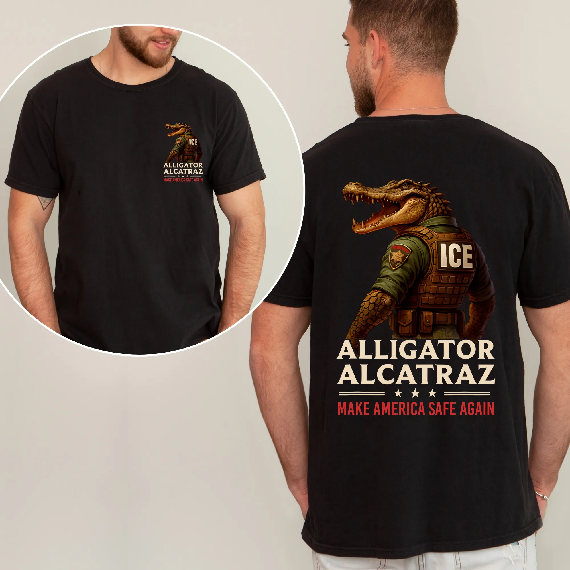 Alligator Alcatraz, ICE, Florida Everglades Funny Retro T Shirt MAGA Shirt sold by Refinery Number One product image thumbnail 3
