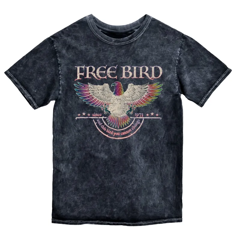 Free Bird Shirt, Mineral Wash Band TShirt, Old School Band T-shirt, Retro Music Shirt, Rock Band Tee sold by Refinery Number One