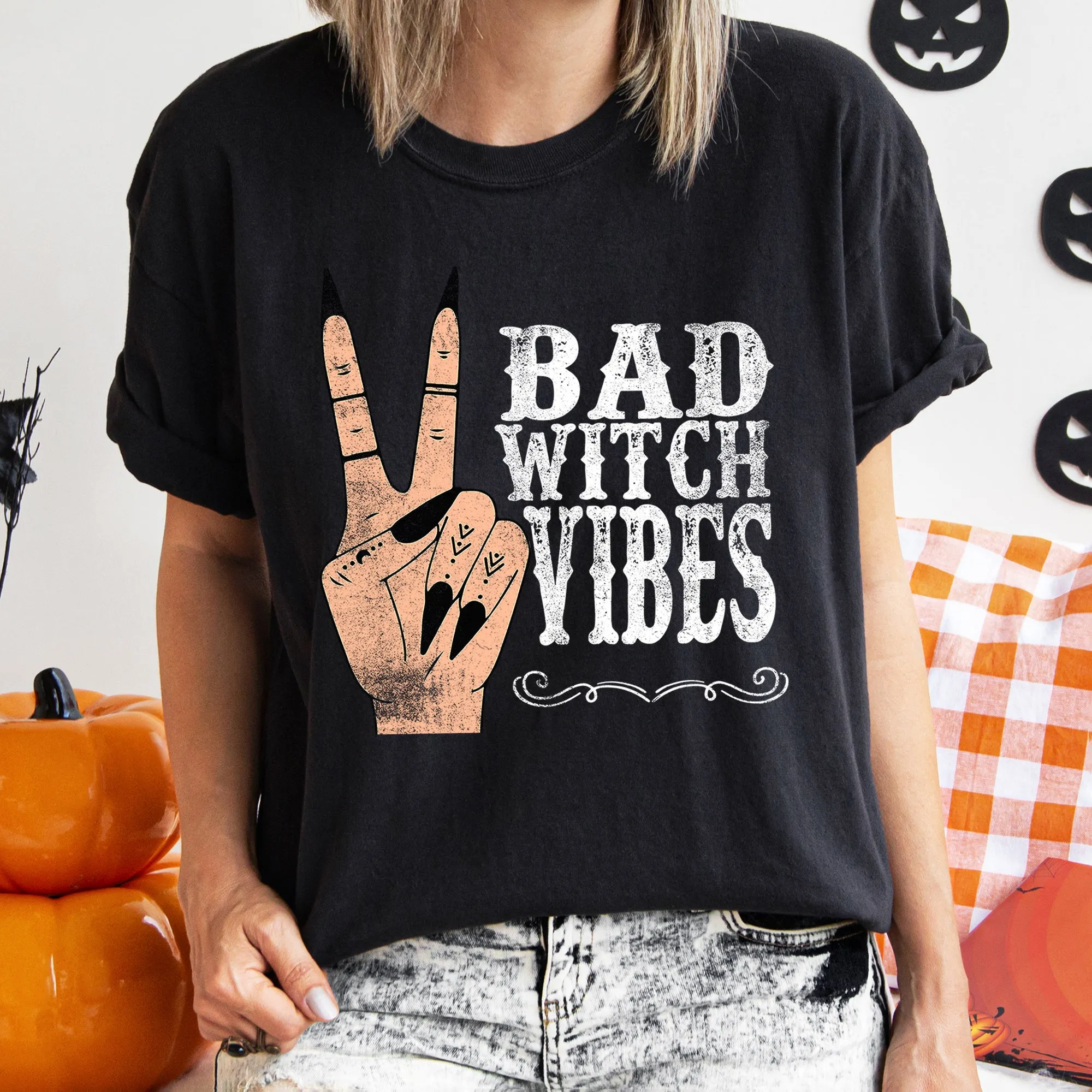 Bad Witch Vibes Comfort Colors Tshirt sold by Refinery Number One product image thumbnail 2