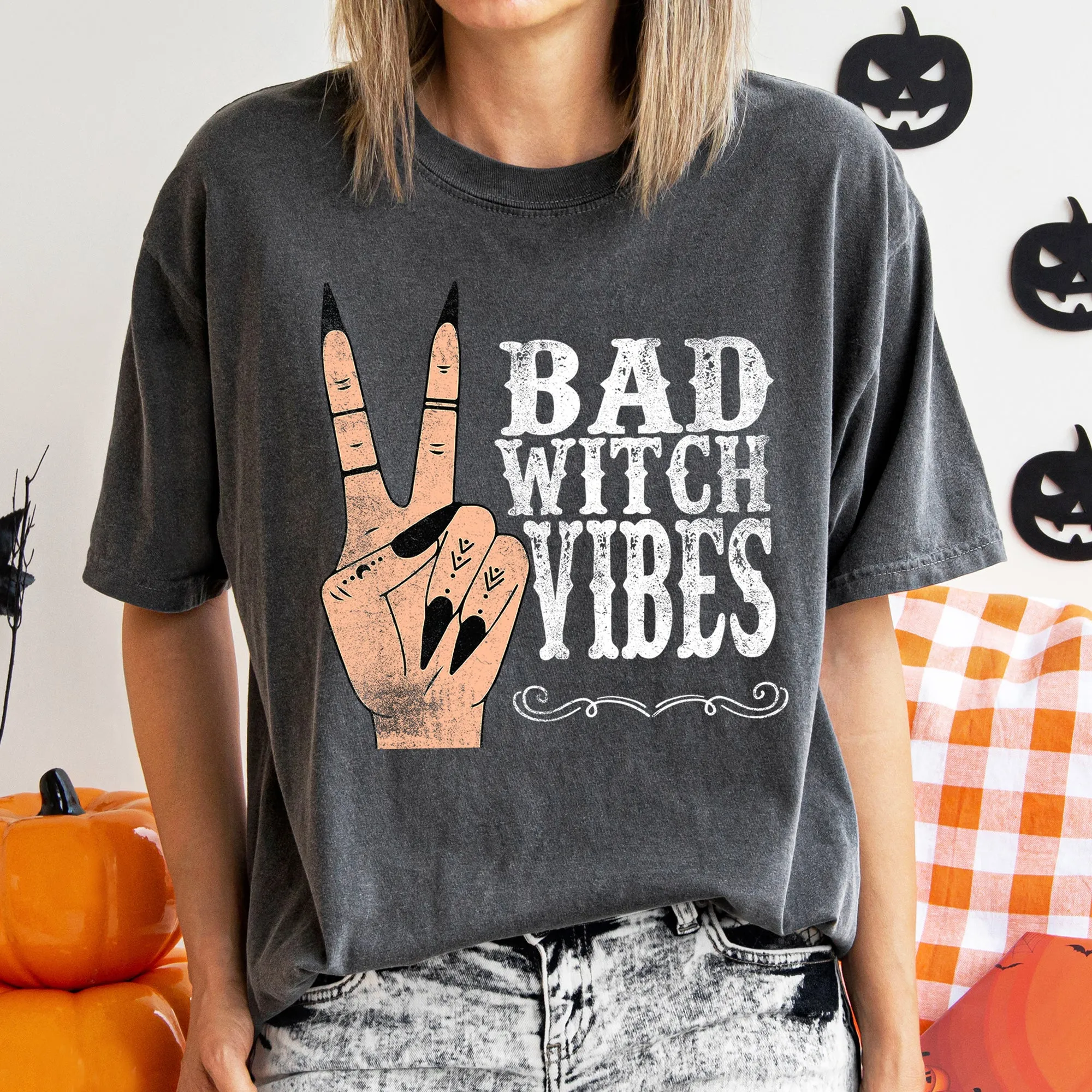 Bad Witch Vibes Comfort Colors Tshirt sold by Refinery Number One product image thumbnail 5