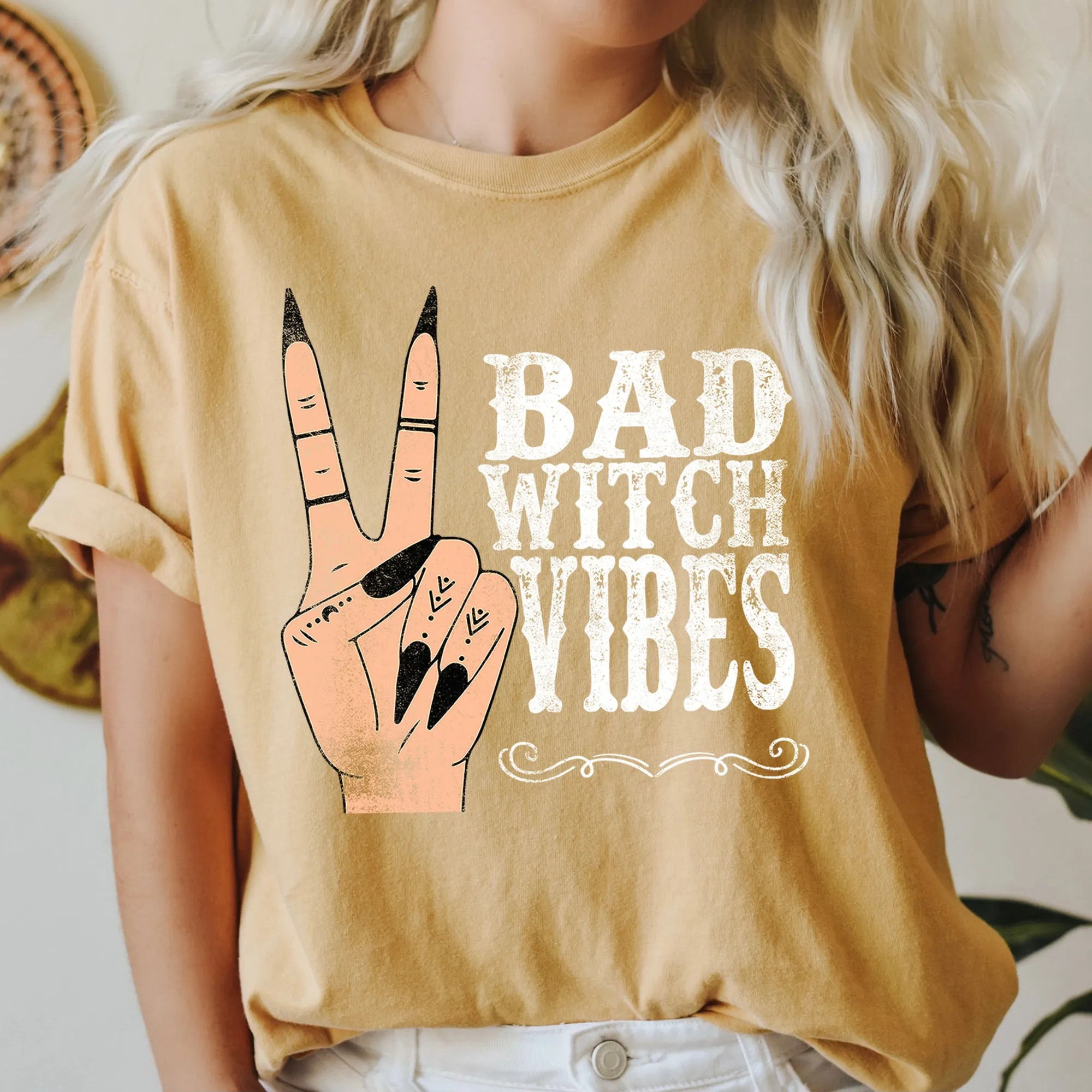 Bad Witch Vibes Comfort Colors Tshirt sold by Refinery Number One product image thumbnail 4