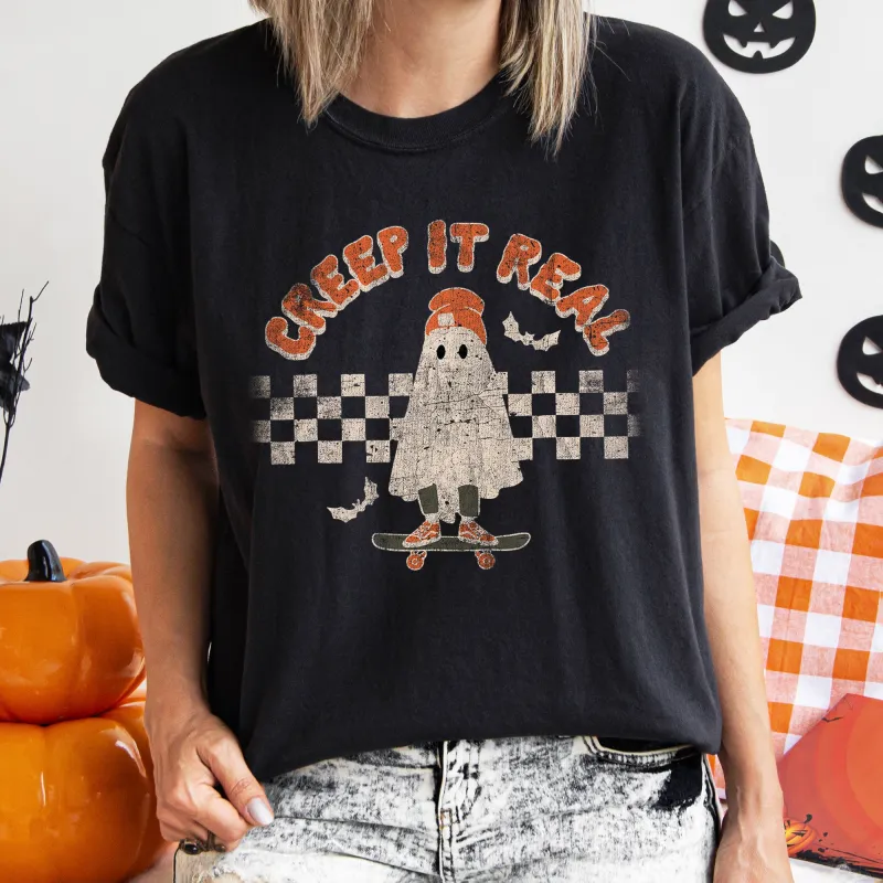 Creep It Real Retro Ghost Halloween Comfort Colors Tshirt sold by Refinery Number One