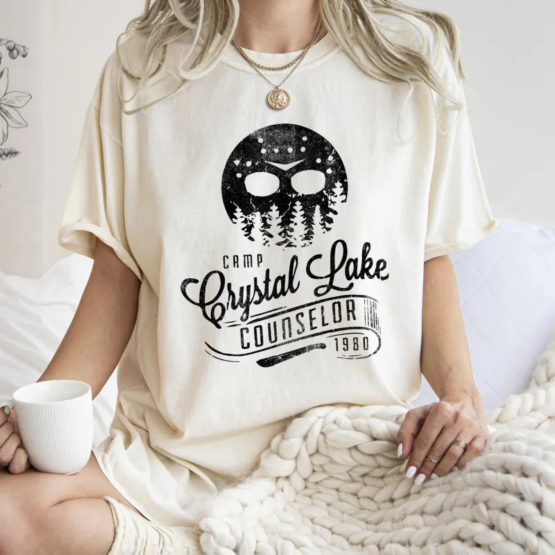 Camp Crystal Lake Counselor Retro Halloween Comfort Colors Tshirt made by Refinery Number One