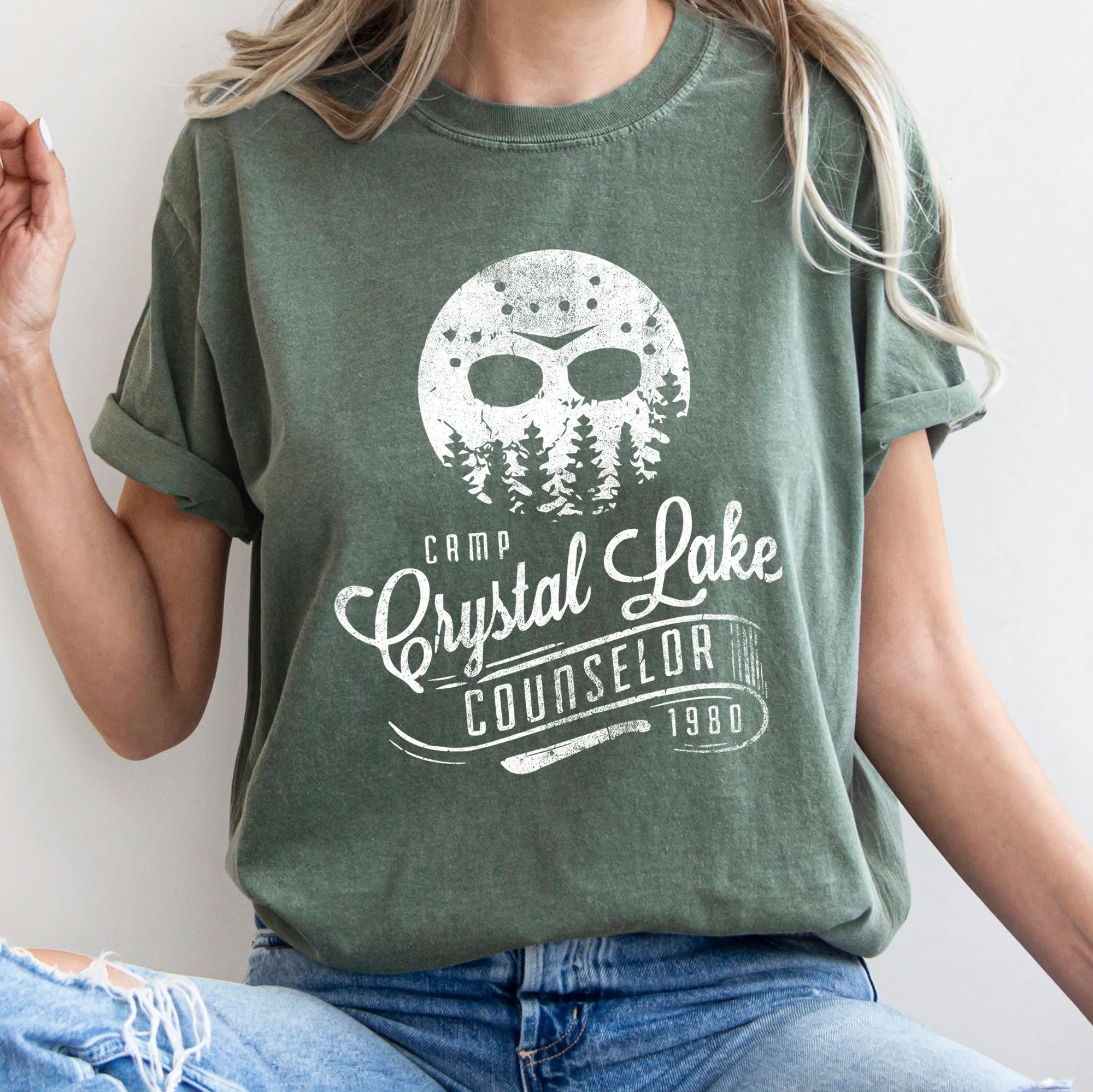 Camp Crystal Lake Counselor Retro Halloween Comfort Colors Tshirt sold by Refinery Number One product image thumbnail 2
