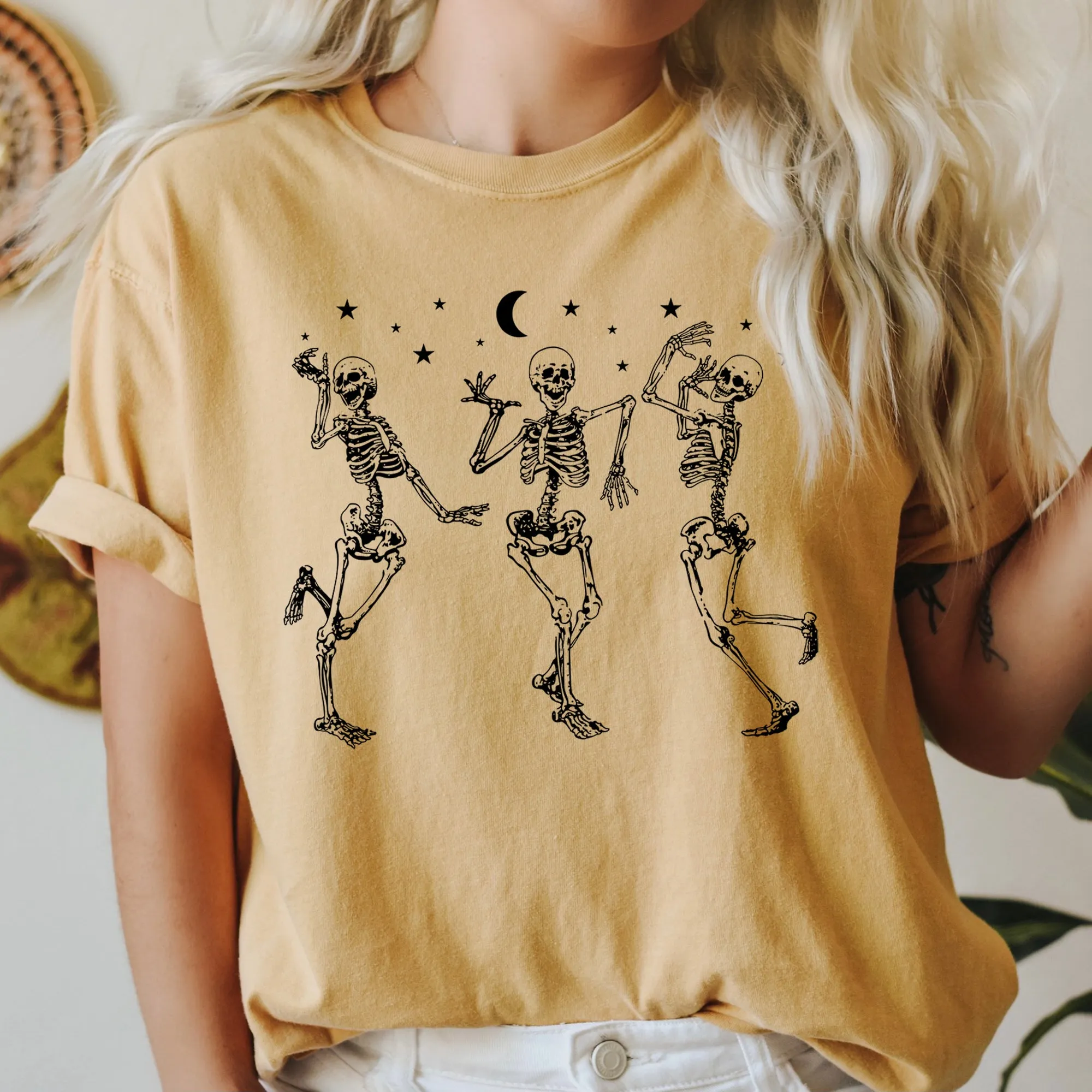 Dancing Skeletons At Night Retro Halloween Comfort Colors Tshirt sold by Refinery Number One product image thumbnail 3