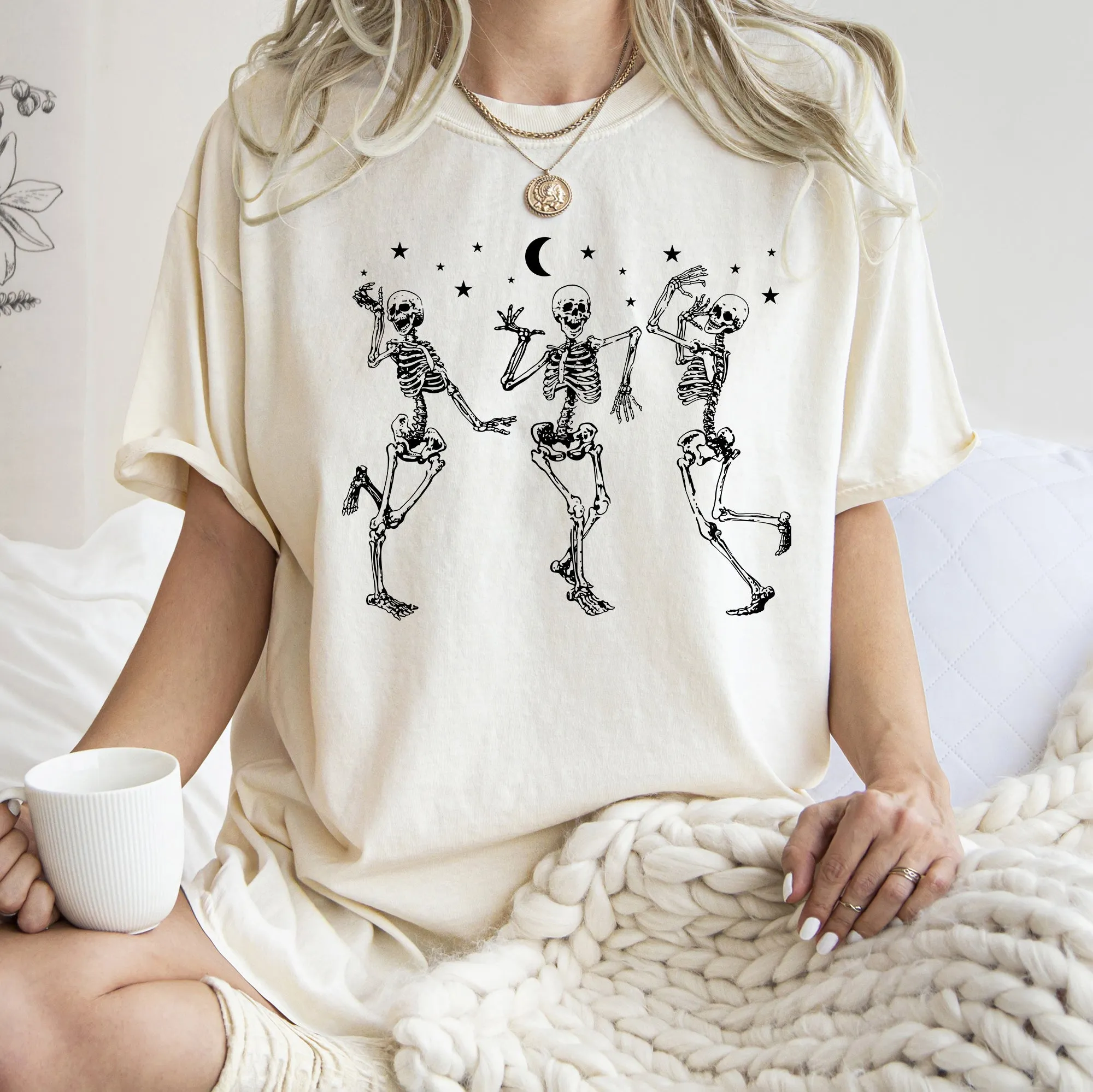 Dancing Skeletons At Night Retro Halloween Comfort Colors Tshirt sold by Refinery Number One