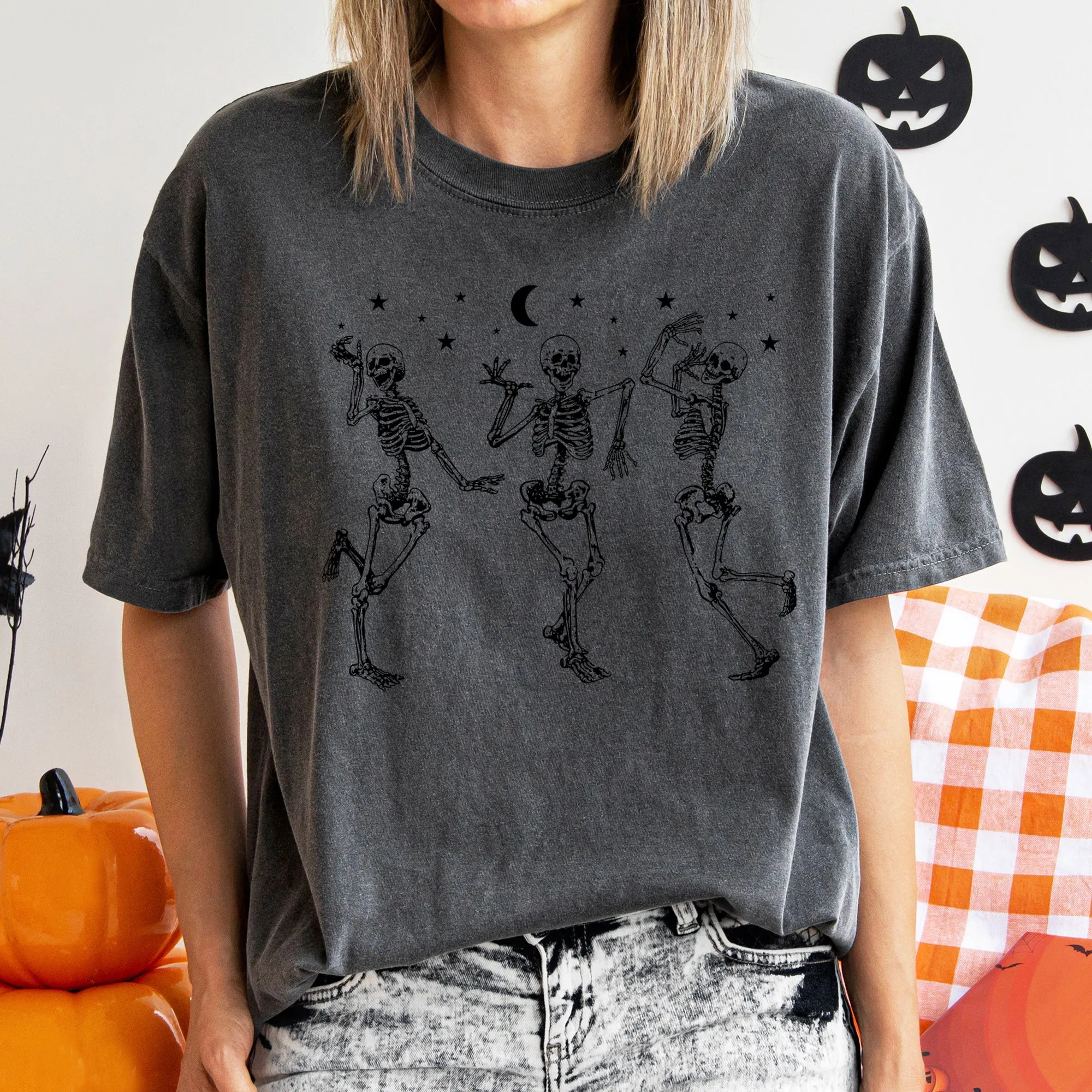 Dancing Skeletons At Night Retro Halloween Comfort Colors Tshirt sold by Refinery Number One product image thumbnail 4