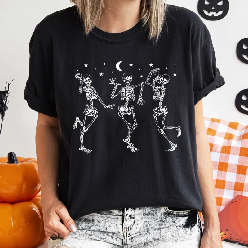 Dancing Skeletons At Night Retro Halloween Comfort Colors Tshirt sold by Refinery Number One