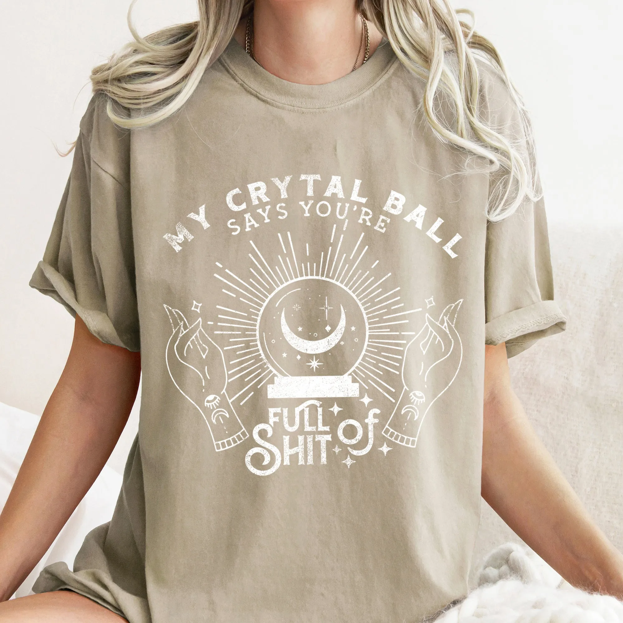 My Crystal Ball Says You're Full Of Shit Retro Halloween Comfort Colors Tshirt sold by Refinery Number One product image thumbnail 5