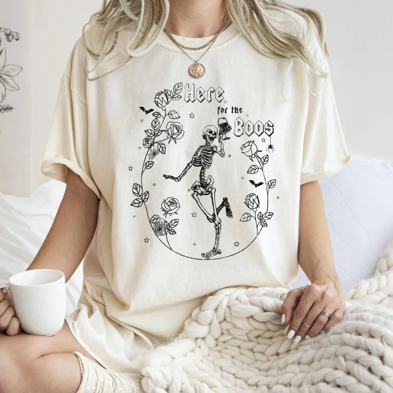 Here For The Boos Retro Halloween Comfort Colors Tshirt sold by Refinery Number One